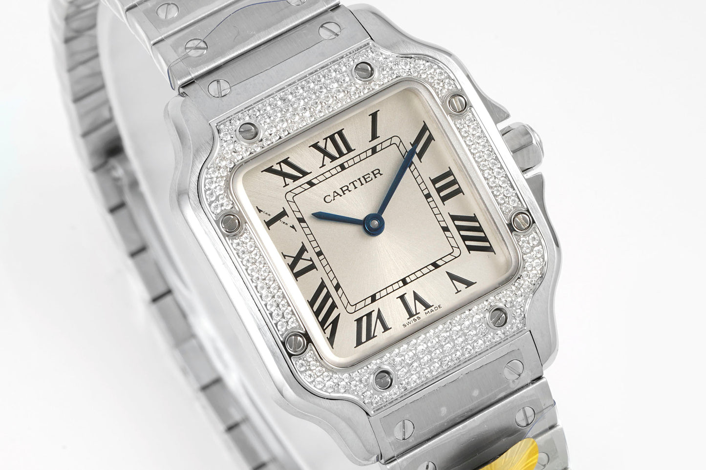 Cartier Santos de Cartier Medium W4SA0005 – Stainless Steel Diamond-Set Case