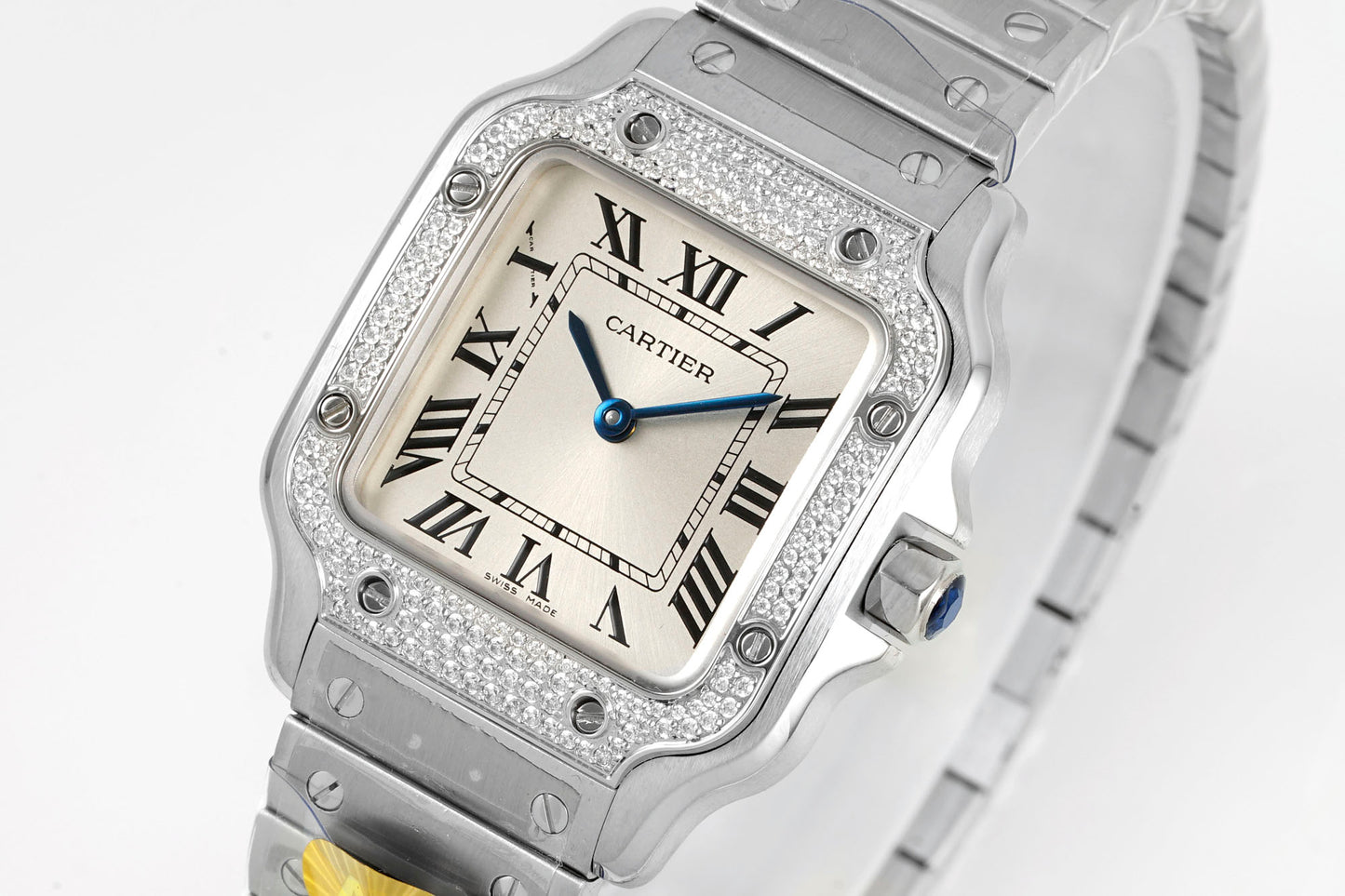 Cartier Santos de Cartier Medium W4SA0005 – Stainless Steel Diamond-Set Case