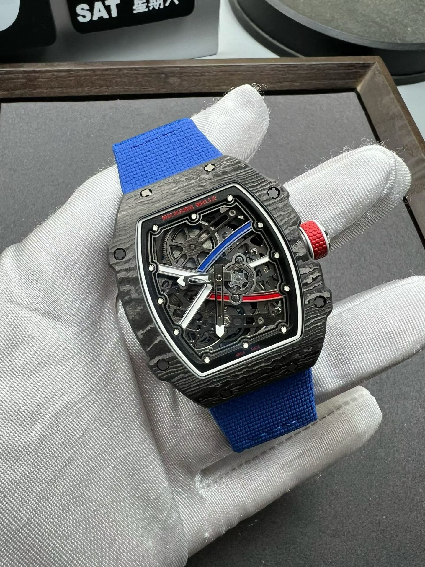 Richard Mille RM 67-02 Sébastien Ogier – Automatic Extra Flat, Carbon TPT Case, Blue Textile Strap