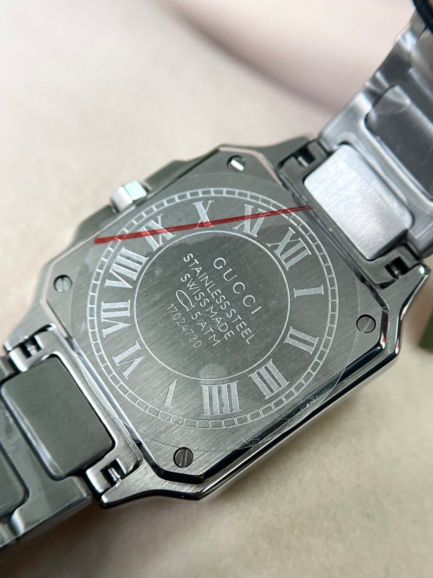 Gucci G-Flat 24mm Octagonal Stainless Steel Diamond Dial