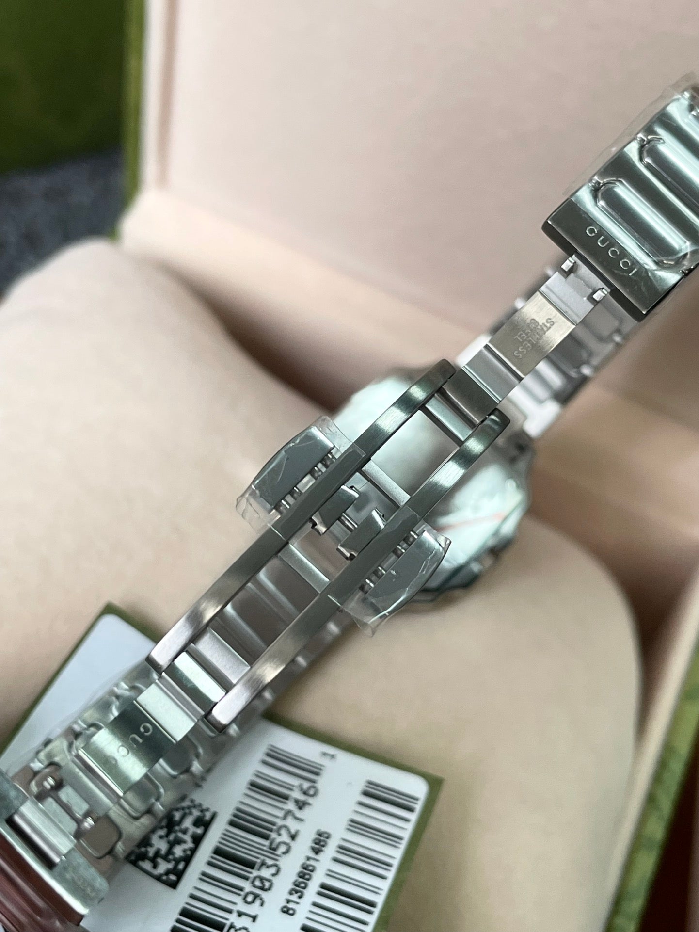 Gucci G-Flat 24mm Octagonal Stainless Steel Diamond Dial