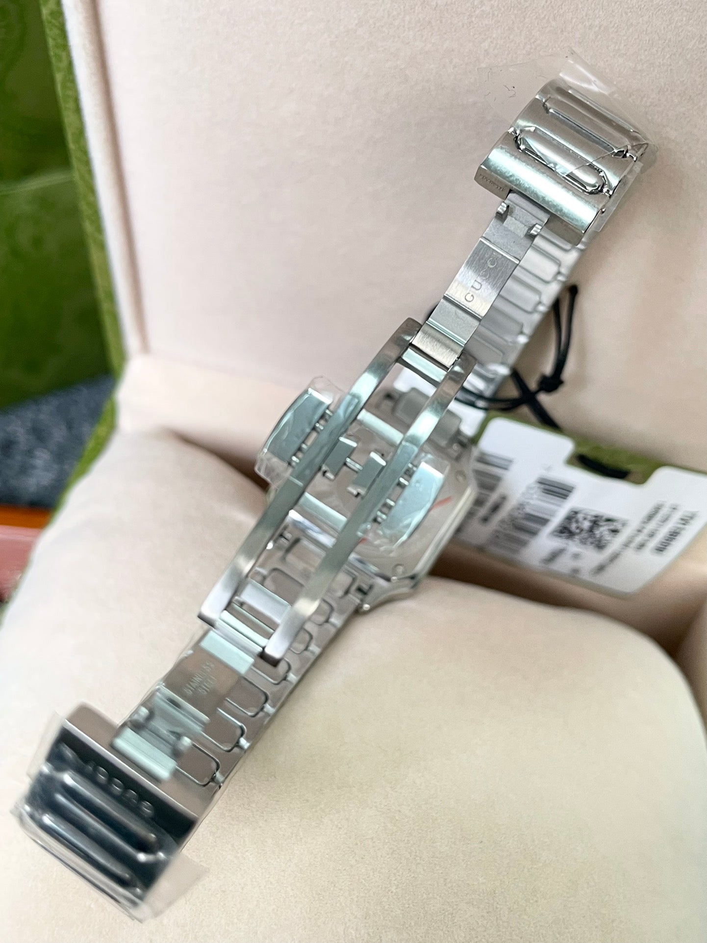 Gucci G-Flat Stainless Steel Watch with Red Dial