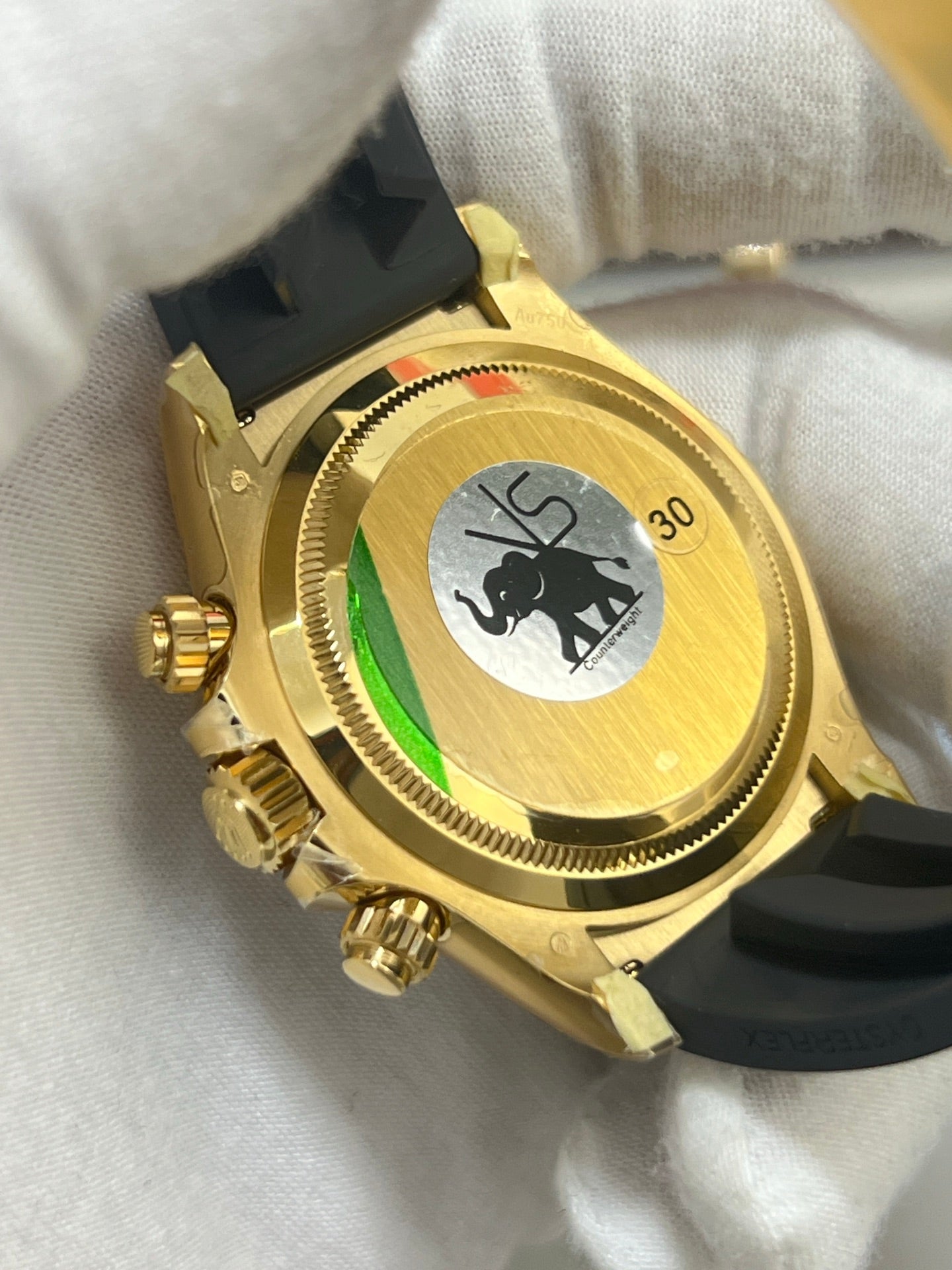 Rolex Daytona Yellow Gold Turquoise Dial Rubber Strap