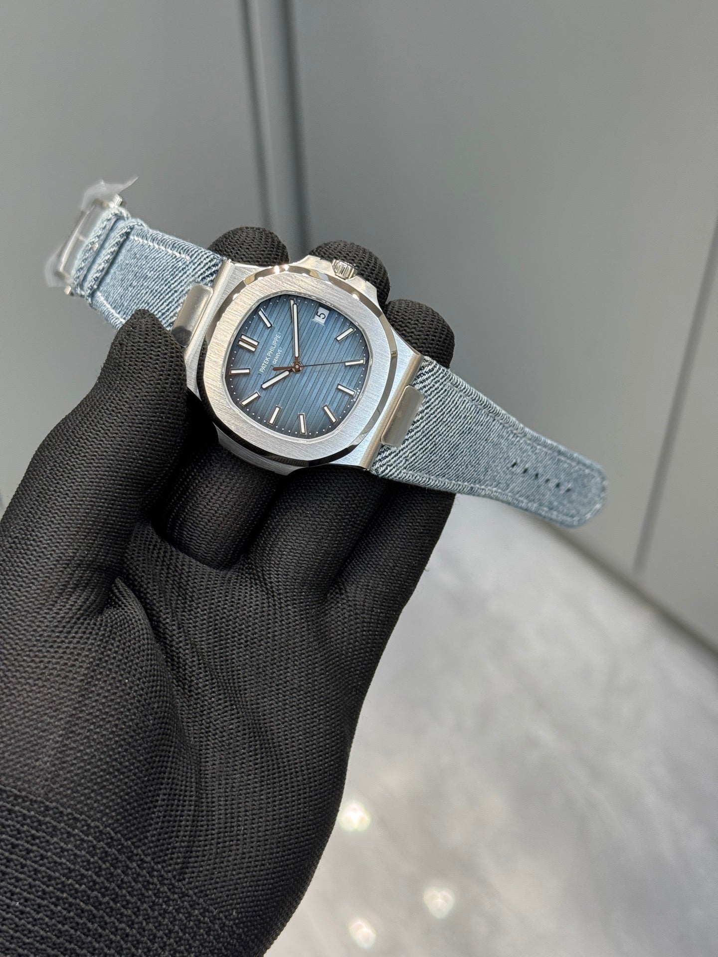 Patek Philippe Nautilus 5980/60G Denim Blue Grey Dial