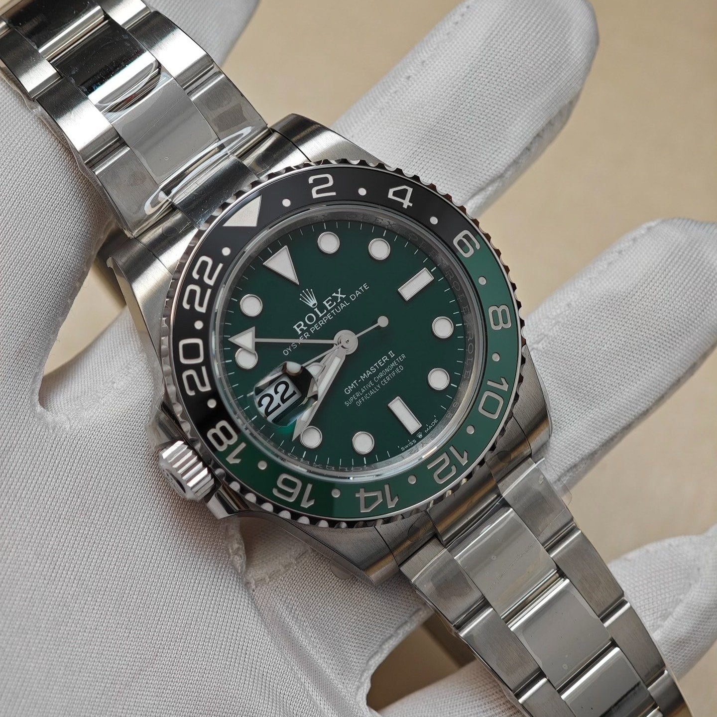 Rolex GMT-Master II 126729VTNR White Gold Green Dial
