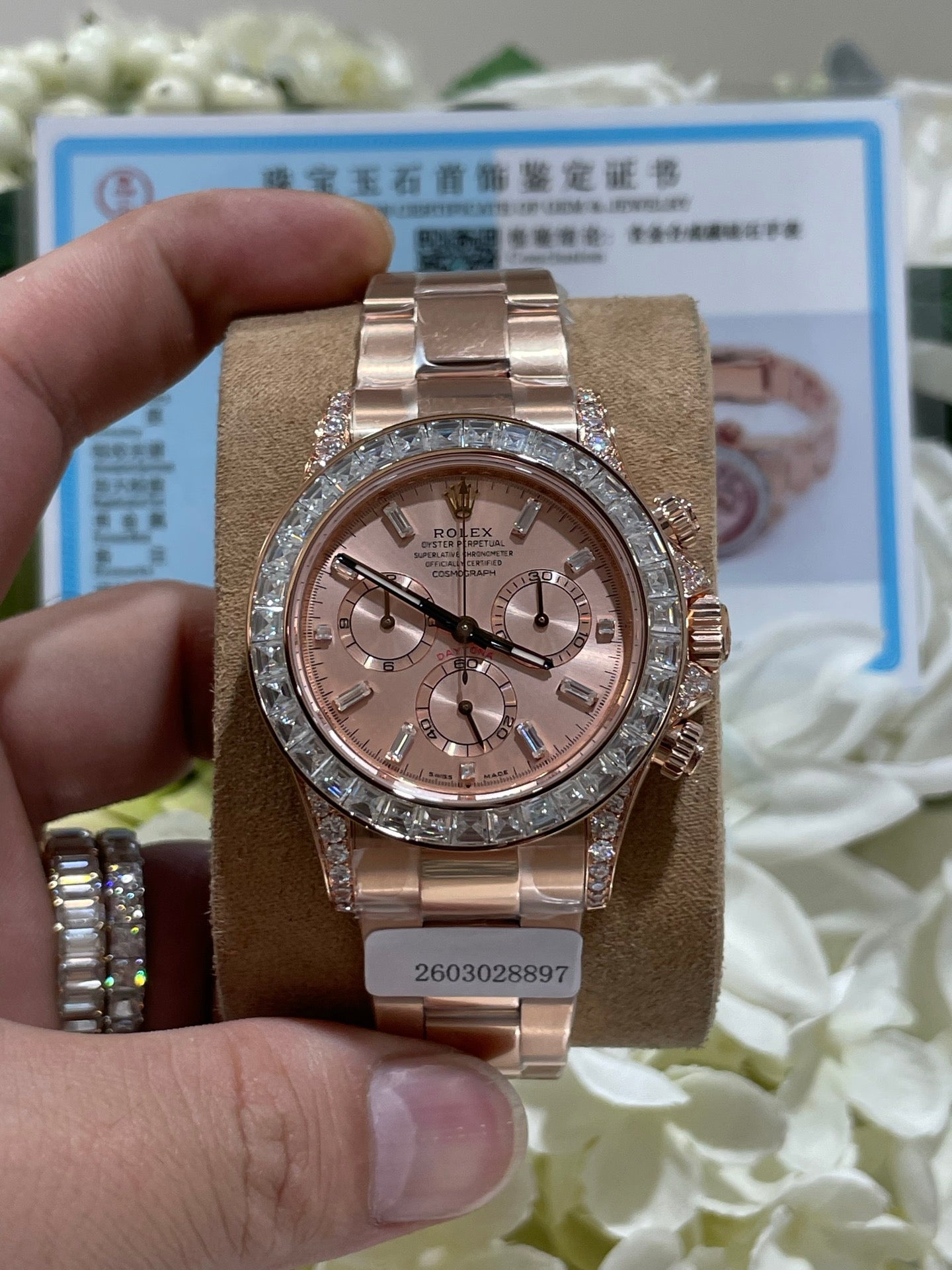 Rolex Daytona 126595TBR Everose Gold Sundust Diamond Bezel