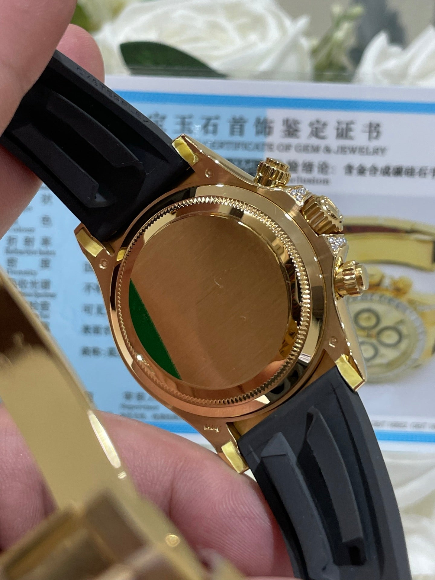 Rolex Daytona Yellow Gold Diamond Bezel Oysterflex