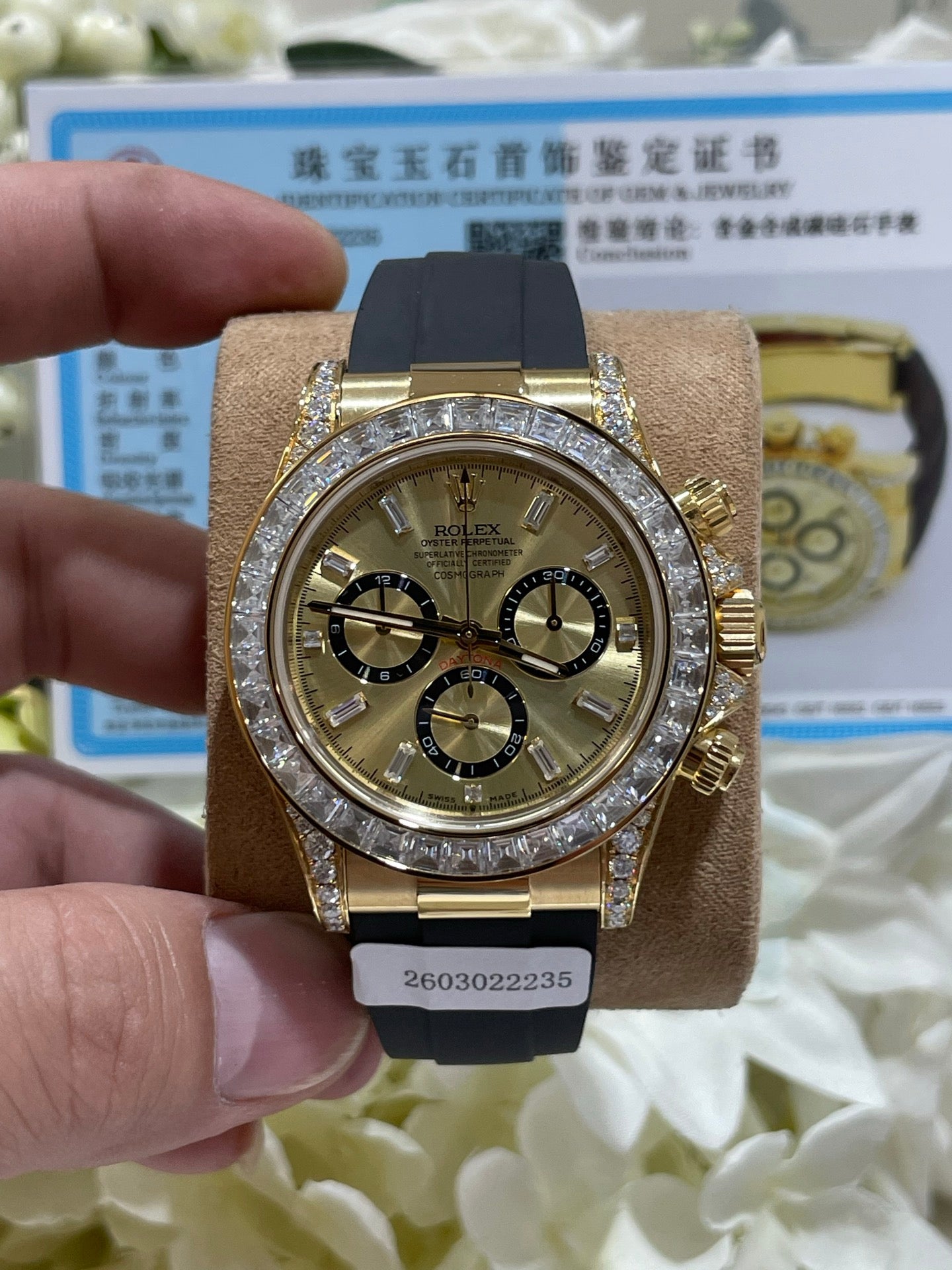 Rolex Daytona Yellow Gold Diamond Bezel Oysterflex