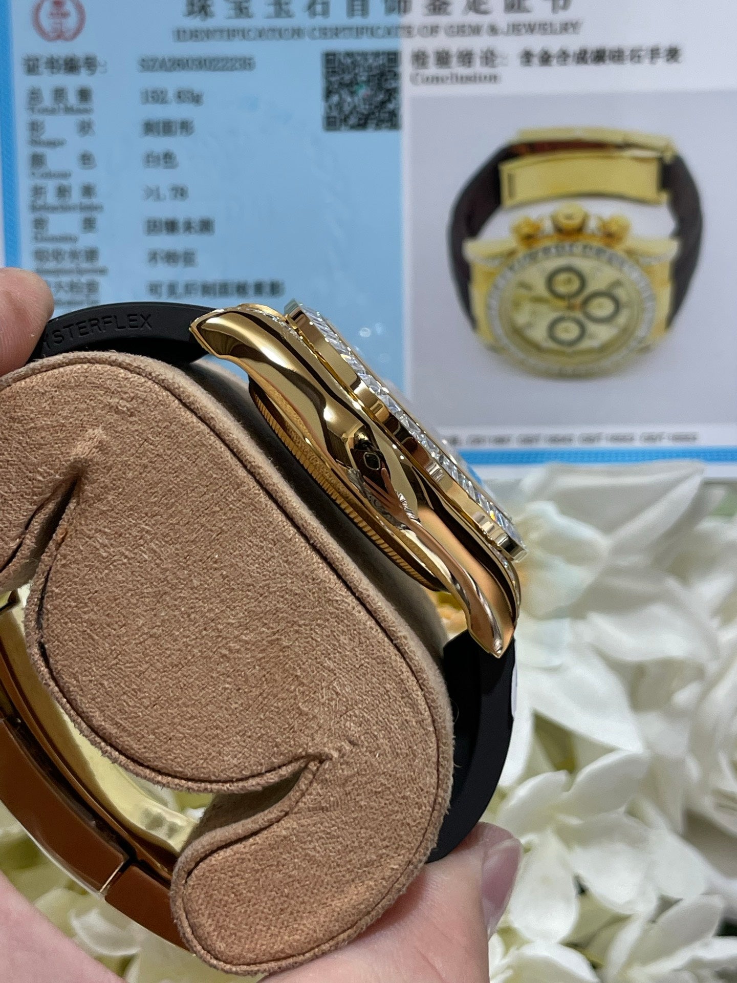 Rolex Daytona Yellow Gold Diamond Bezel Oysterflex