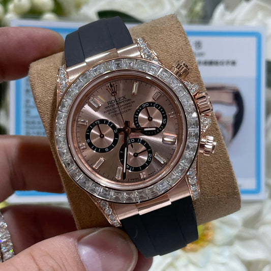 Rolex Daytona Everose Gold Sundust Diamond Oysterflex