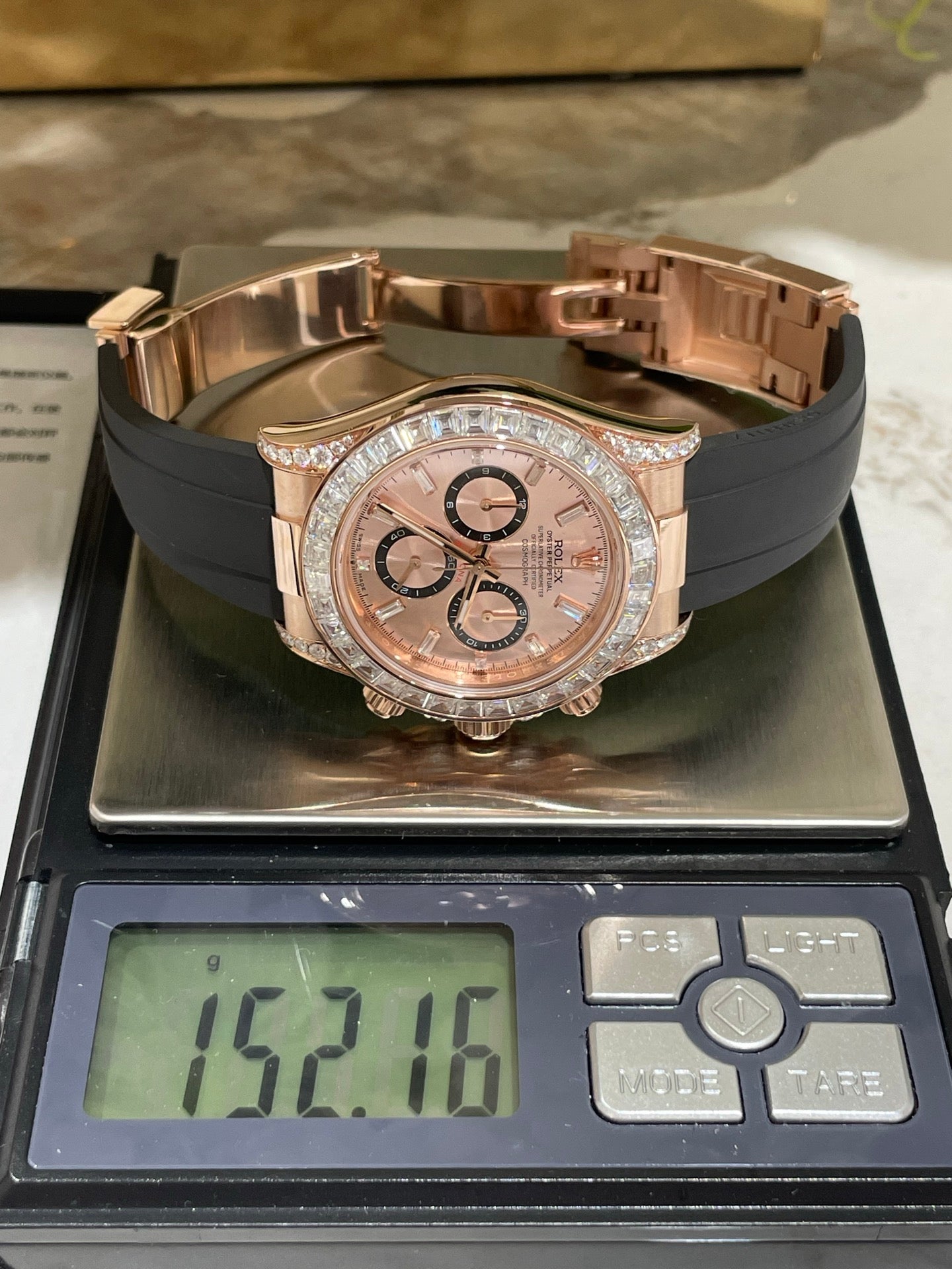 Rolex Daytona Everose Gold Sundust Diamond Oysterflex