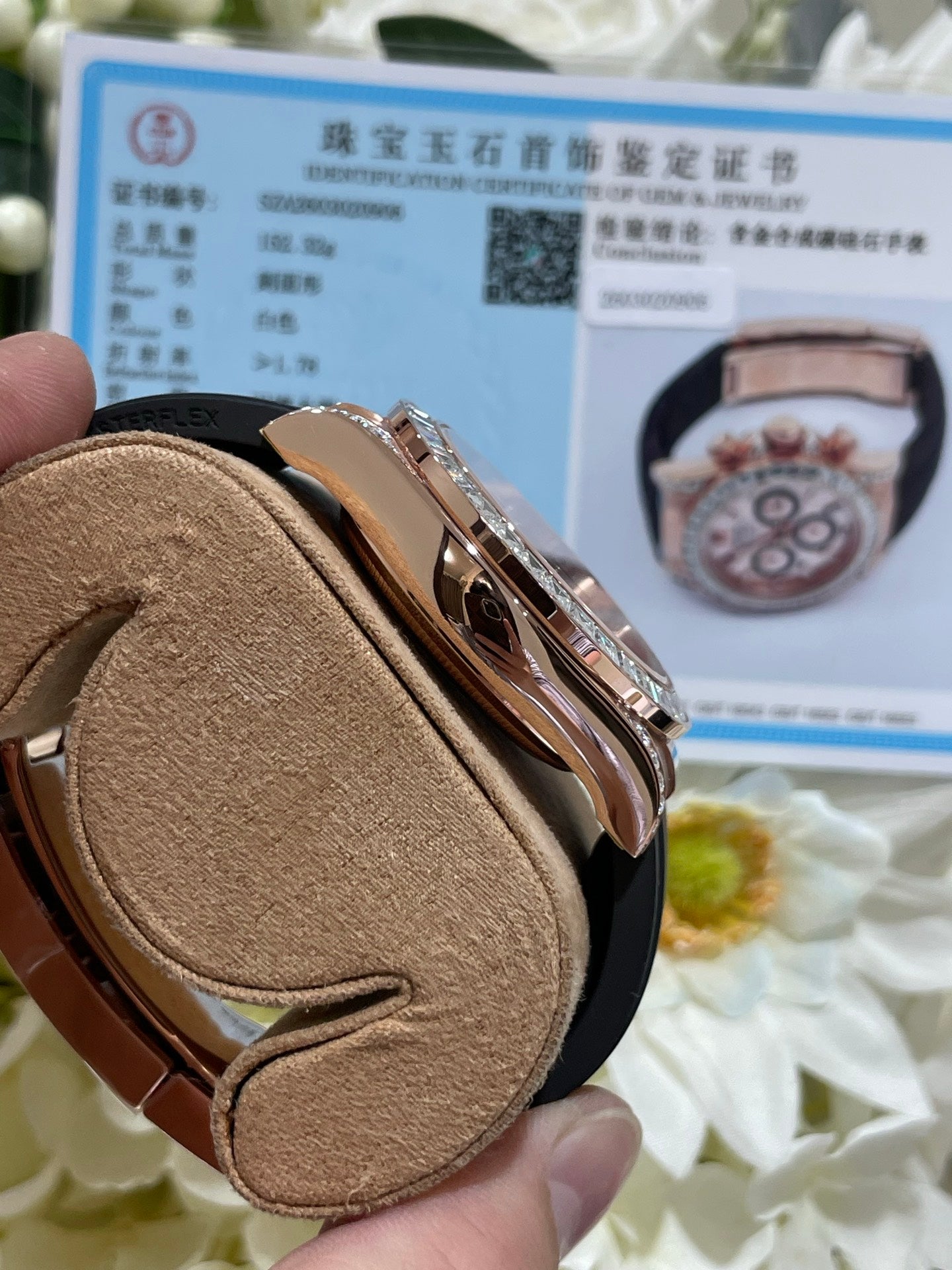 Rolex Daytona Everose Gold Sundust Diamond Oysterflex