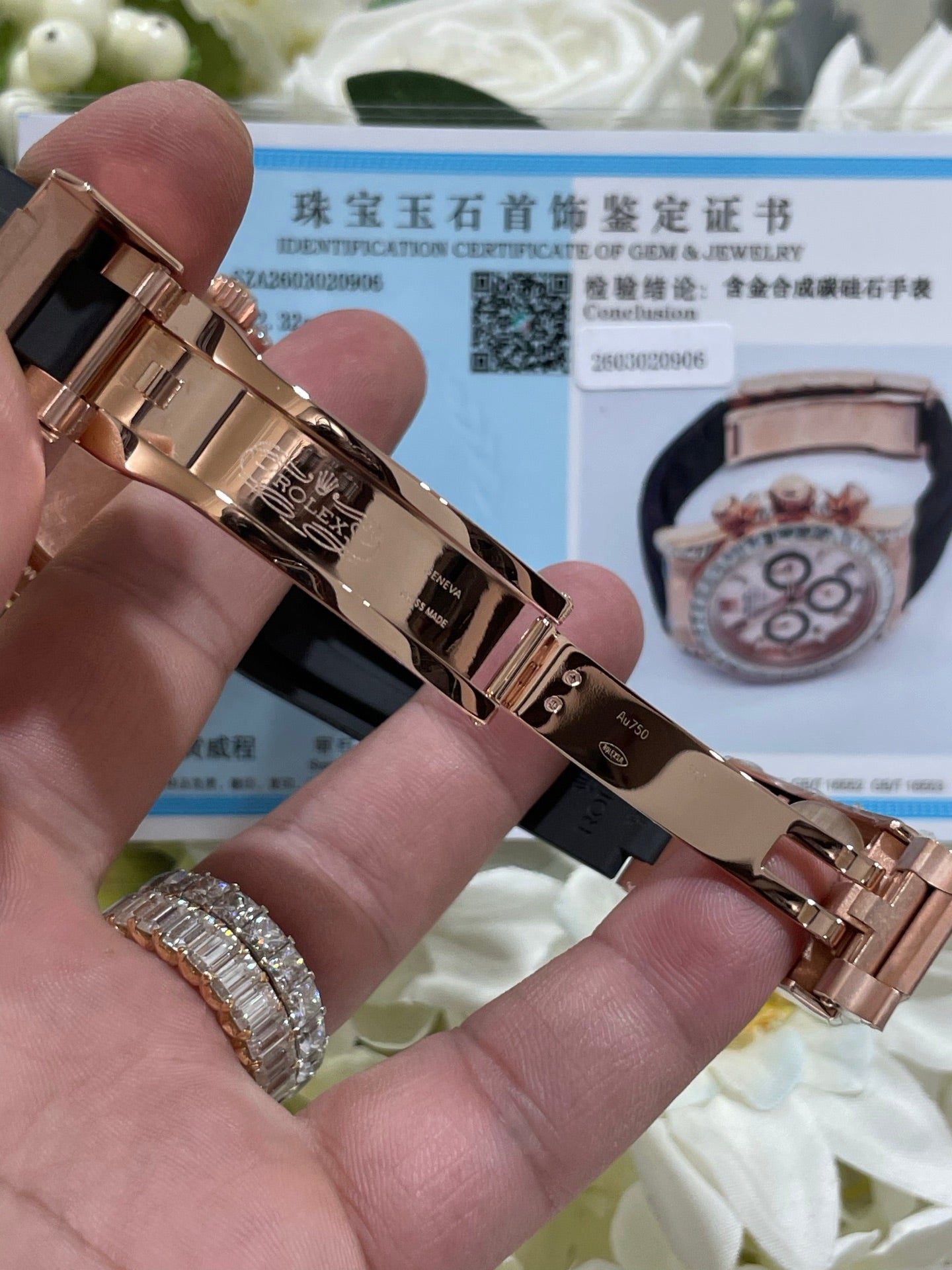 Rolex Daytona Everose Gold Sundust Diamond Oysterflex