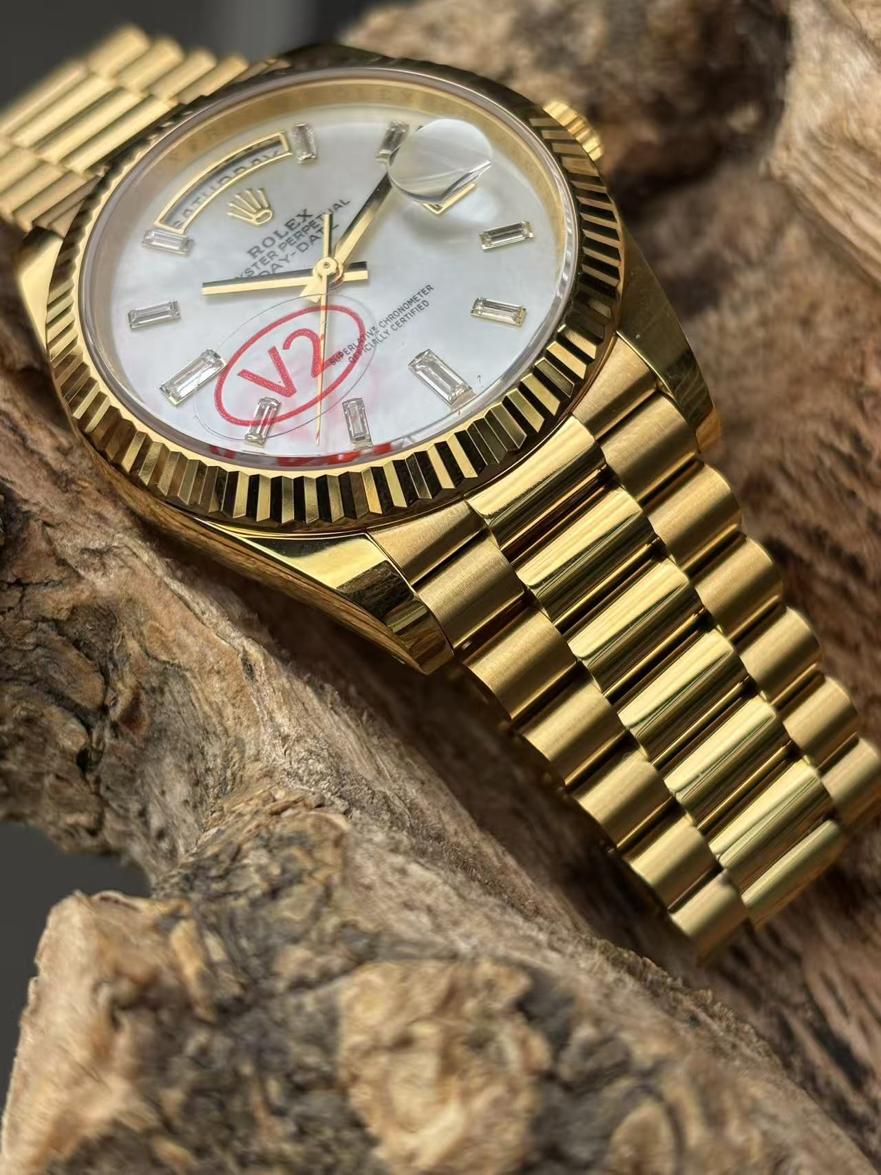 Rolex Day-Date Yellow Gold Mother-of-Pearl Diamond Dial