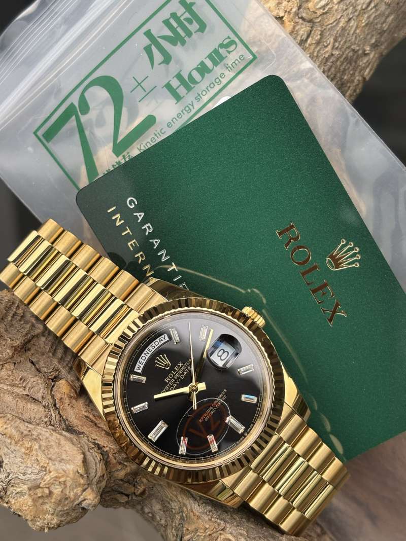 Rolex Day-Date 40 Yellow Gold Black Diamond Dial