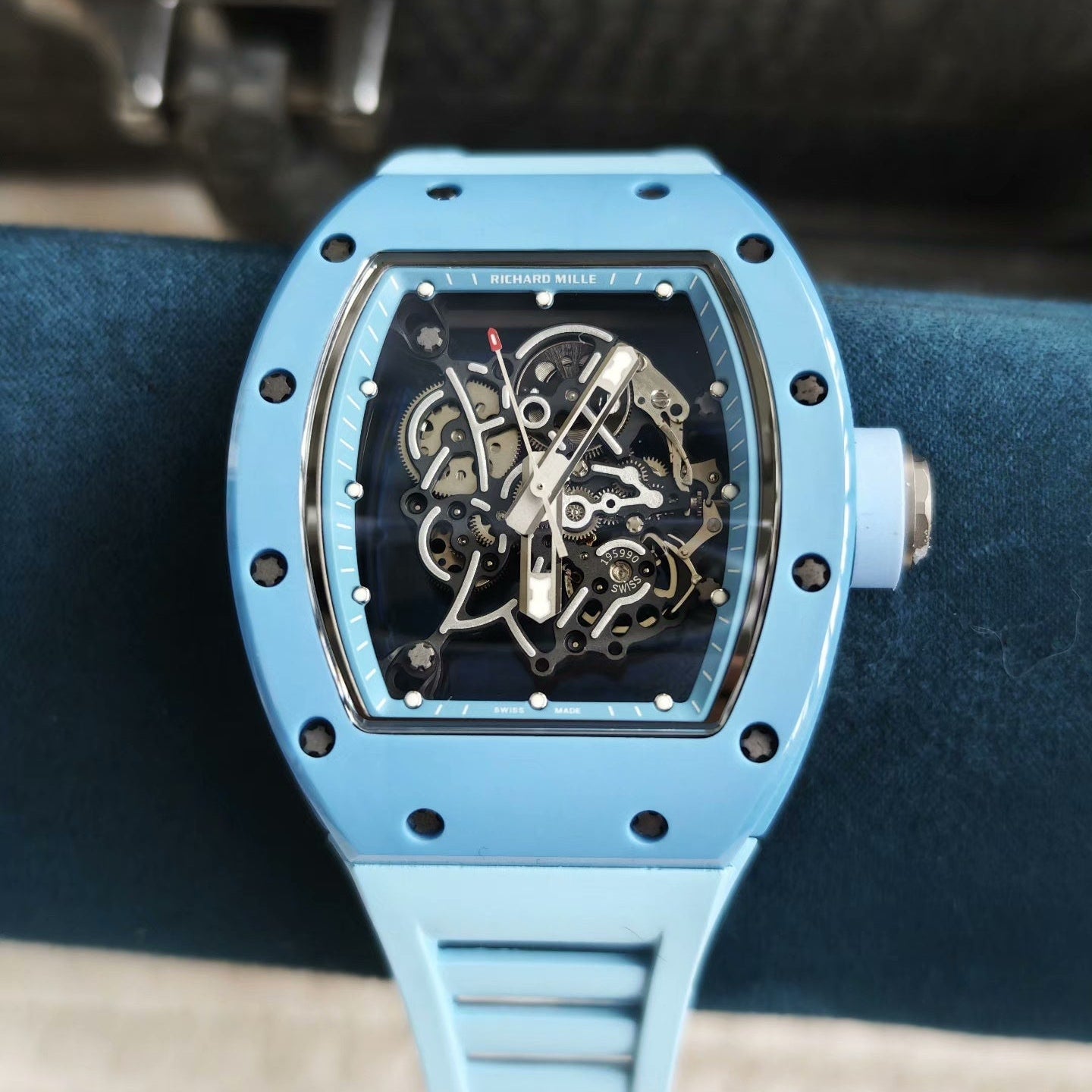 Richard Mille RM 055 Skeleton Blue Strap Watch