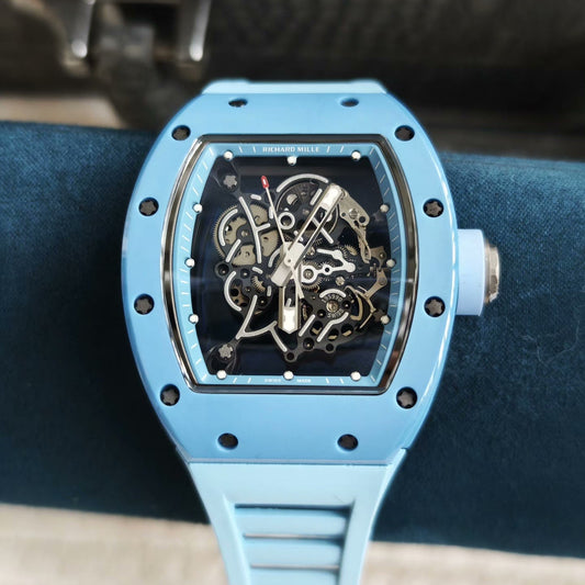 Richard Mille RM 055 Skeleton Blue Strap Watch