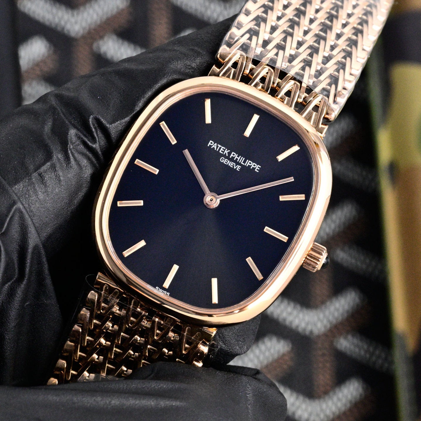 Patek Philippe Golden Ellipse Gold Chain Bracelet Watch