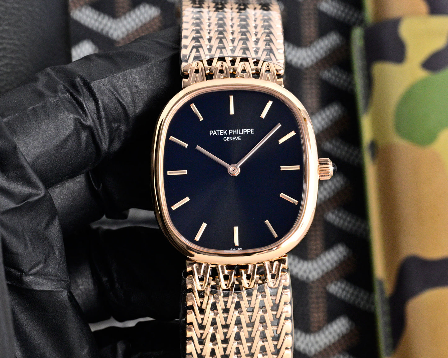 Patek Philippe Golden Ellipse Gold Chain Bracelet Watch