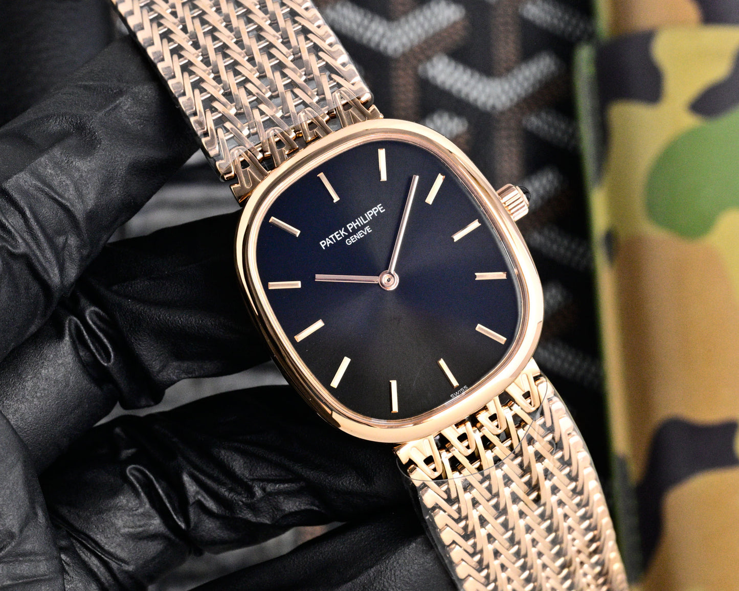 Patek Philippe Golden Ellipse Gold Chain Bracelet Watch