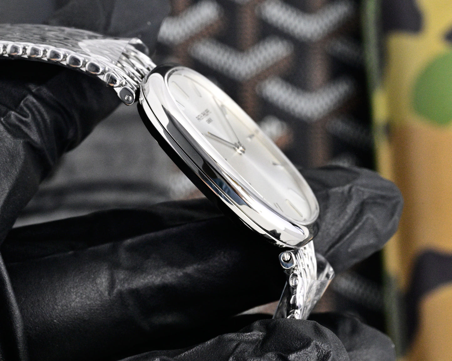 Patek Philippe Golden Ellipse Silver Chain Bracelet Watch