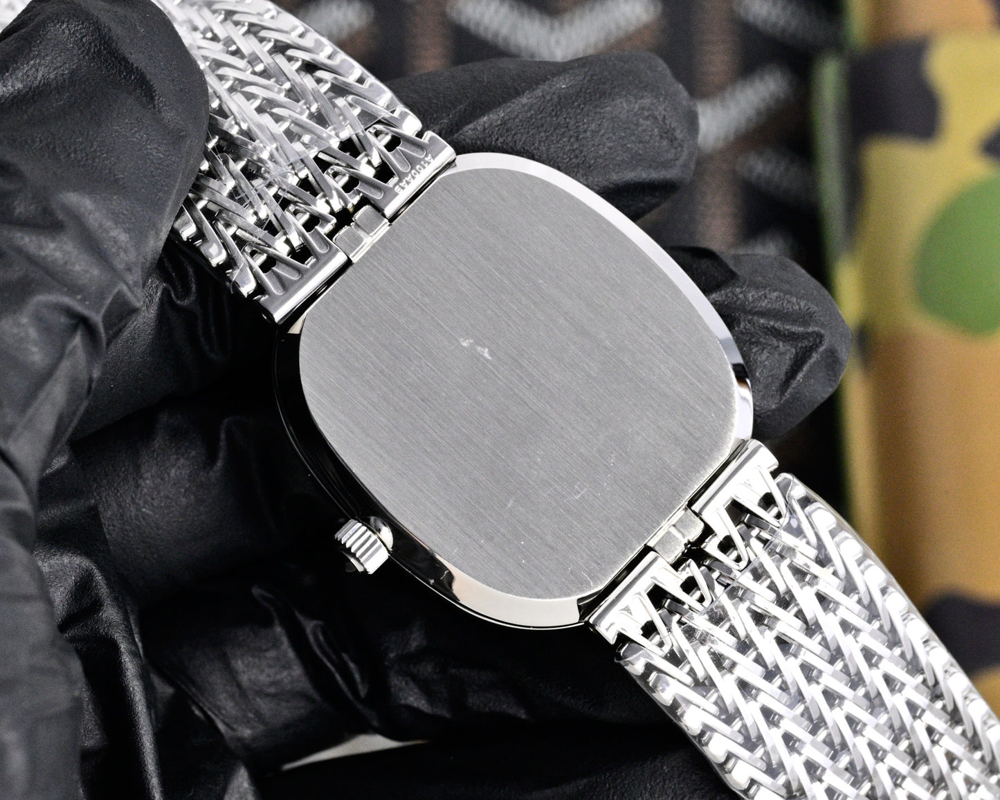 Patek Philippe Golden Ellipse Silver Chain Bracelet Watch