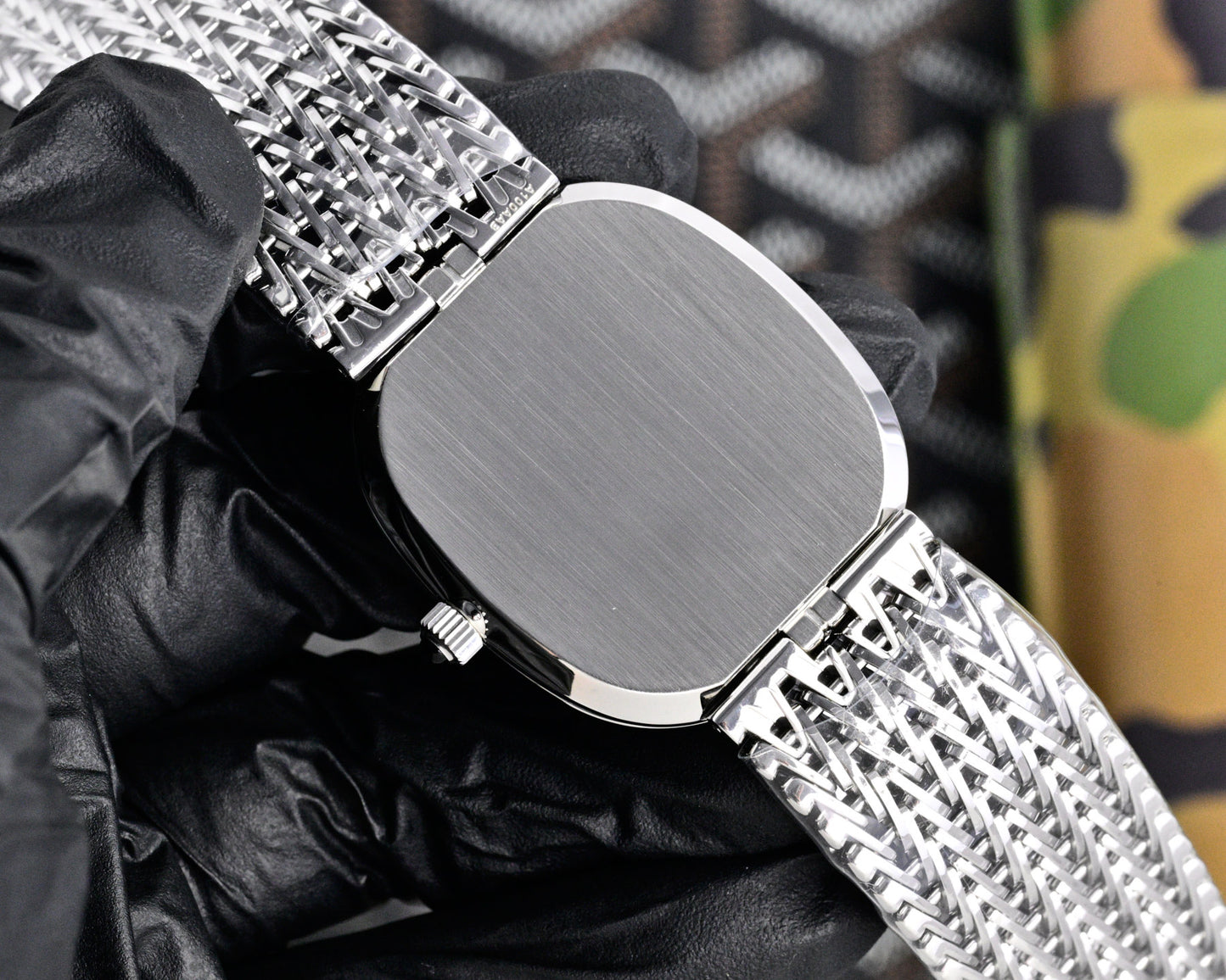 Patek Philippe Golden Ellipse Silver Chain Bracelet Watch