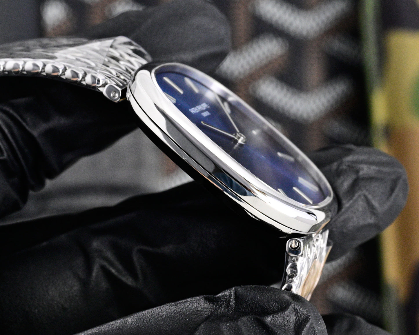 Patek Philippe Golden Ellipse Silver Chain Bracelet Watch
