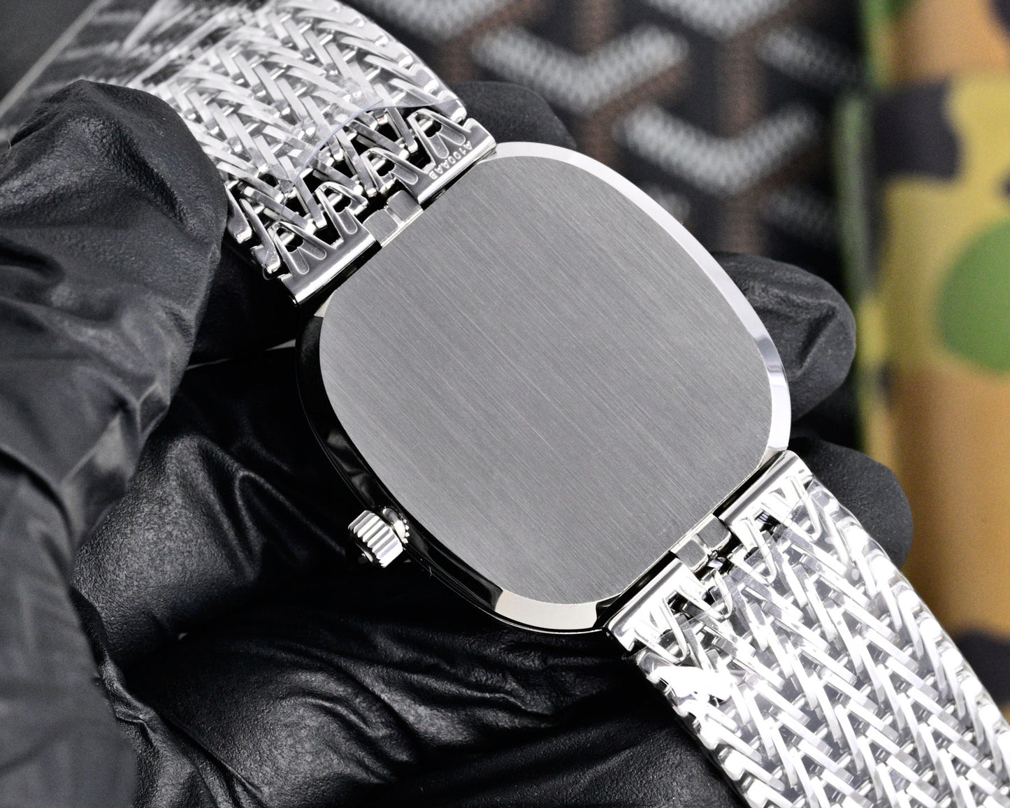 Patek Philippe Golden Ellipse Silver Chain Bracelet Watch