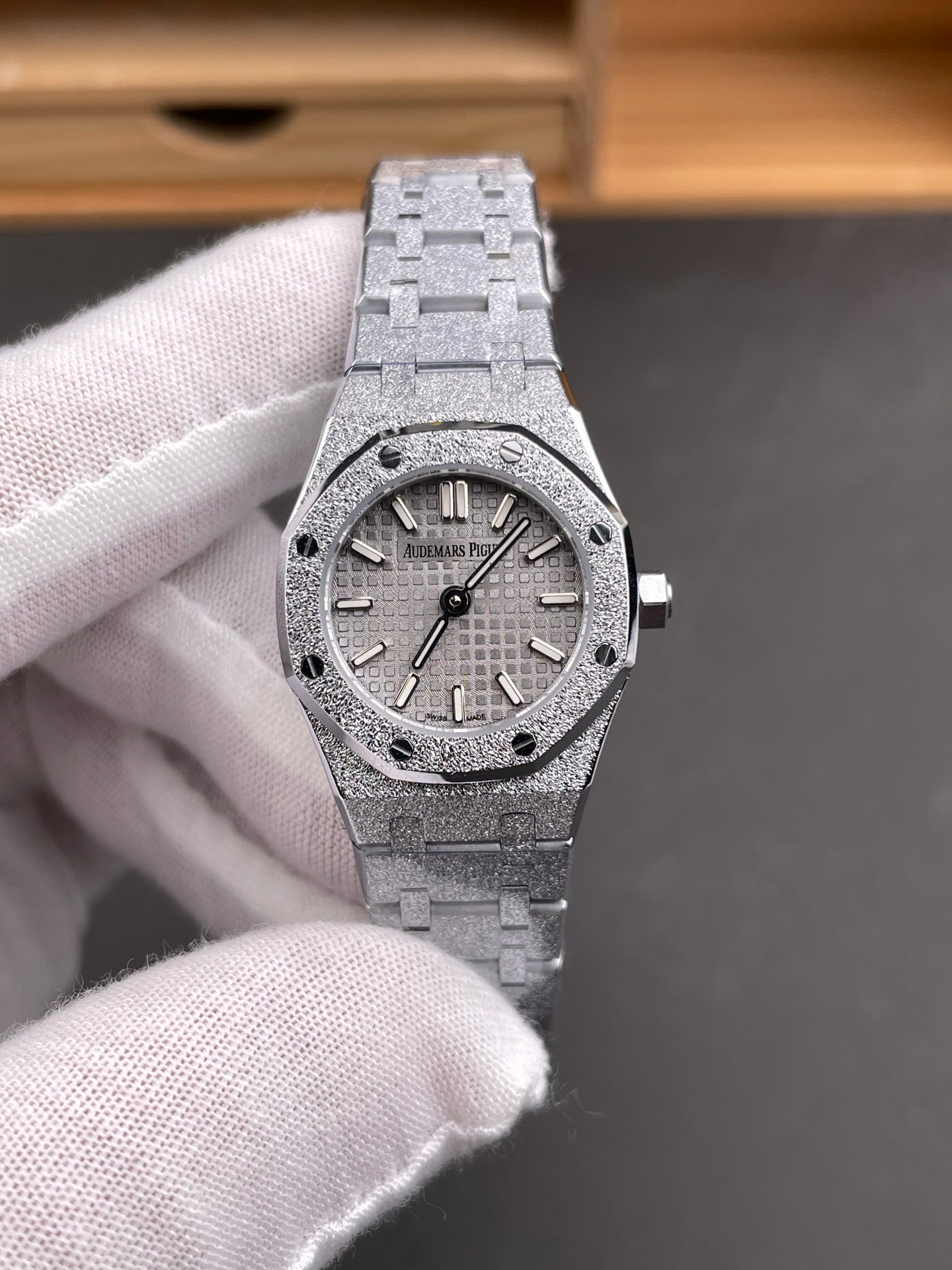 Audemars Piguet Royal Oak Mini Frosted Gold White Gold