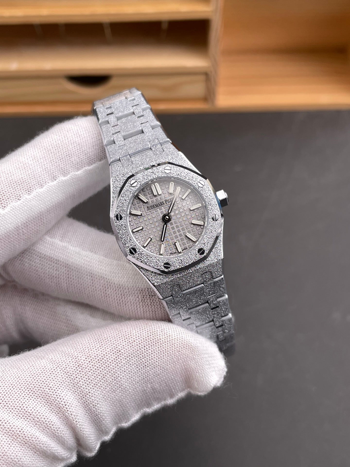 Audemars Piguet Royal Oak Mini Frosted Gold White Gold
