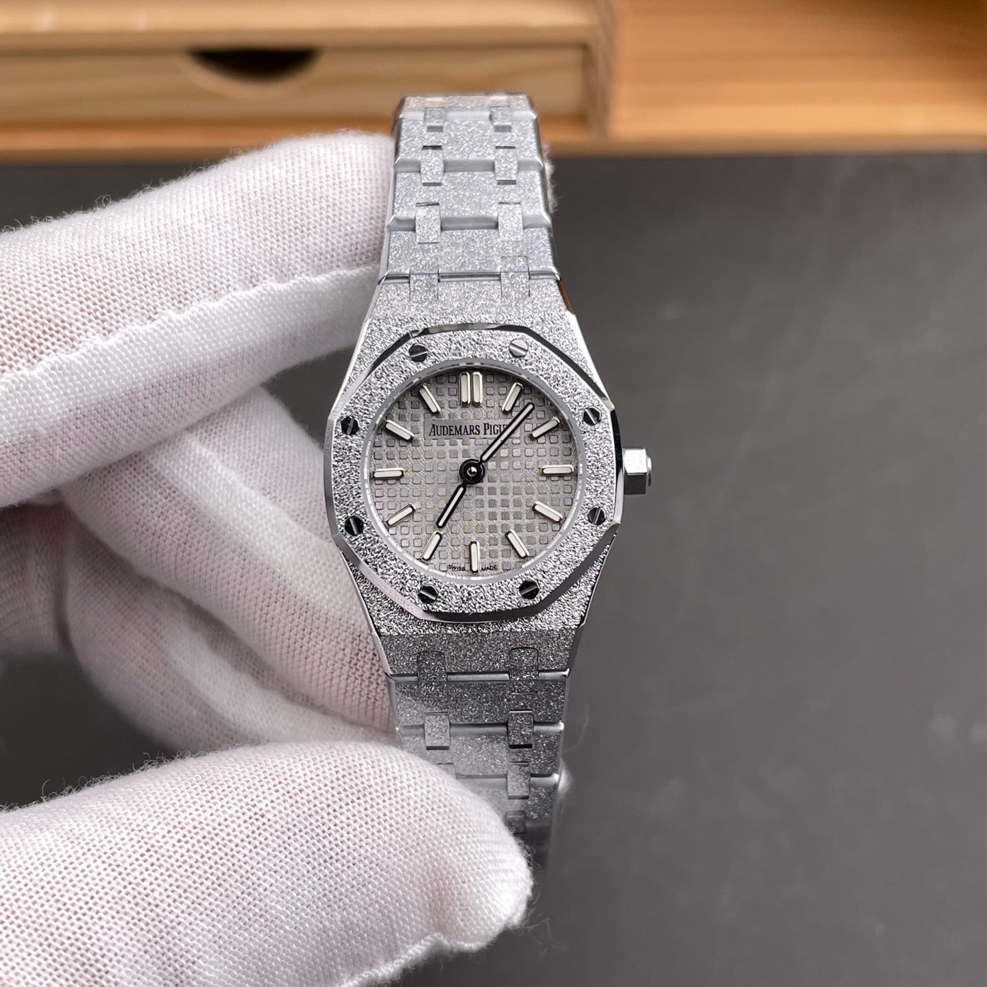 Audemars Piguet Royal Oak Mini Frosted Gold White Gold