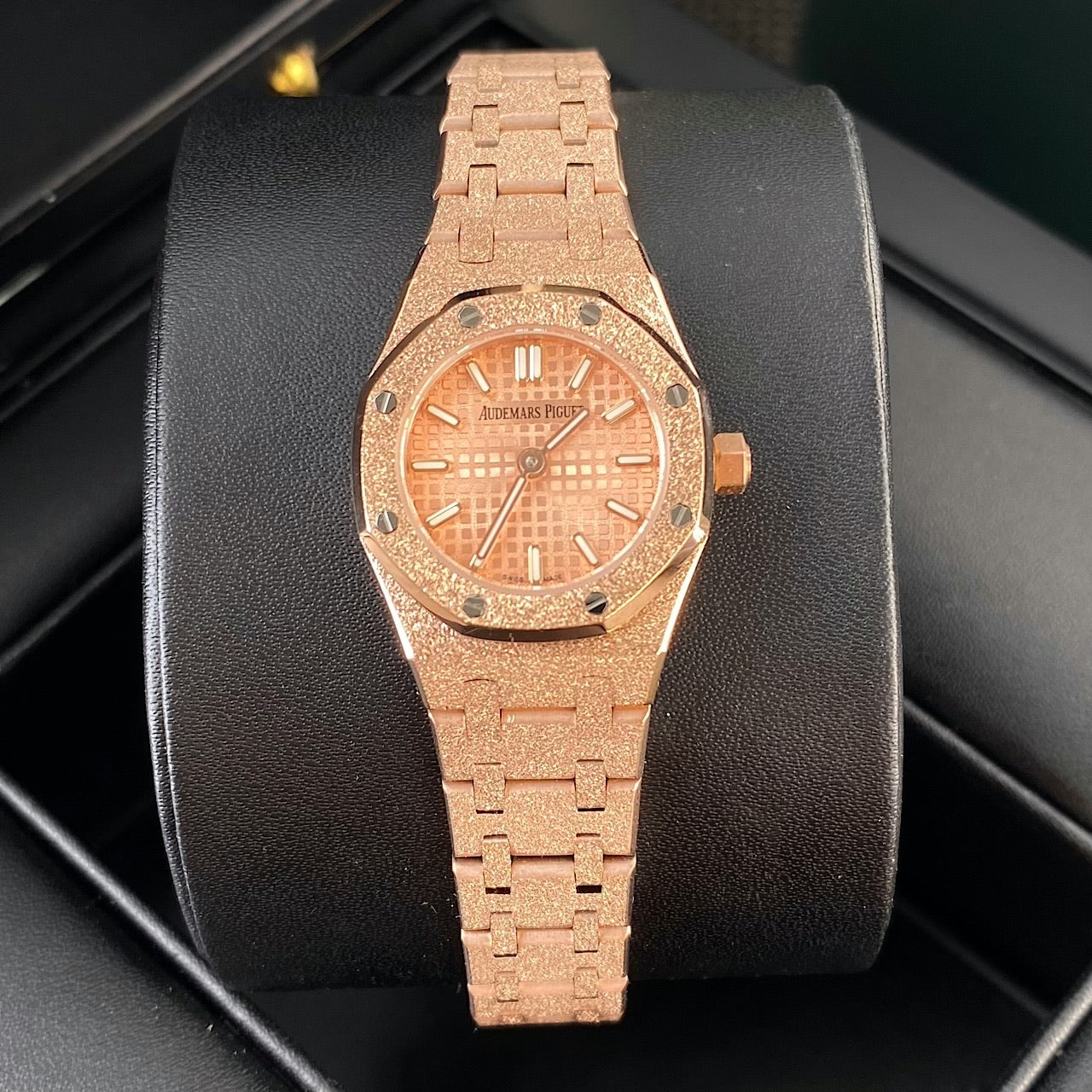 Audemars Piguet Royal Oak Mini Frosted Gold Quartz 18K Rose Gold Ladies Watch