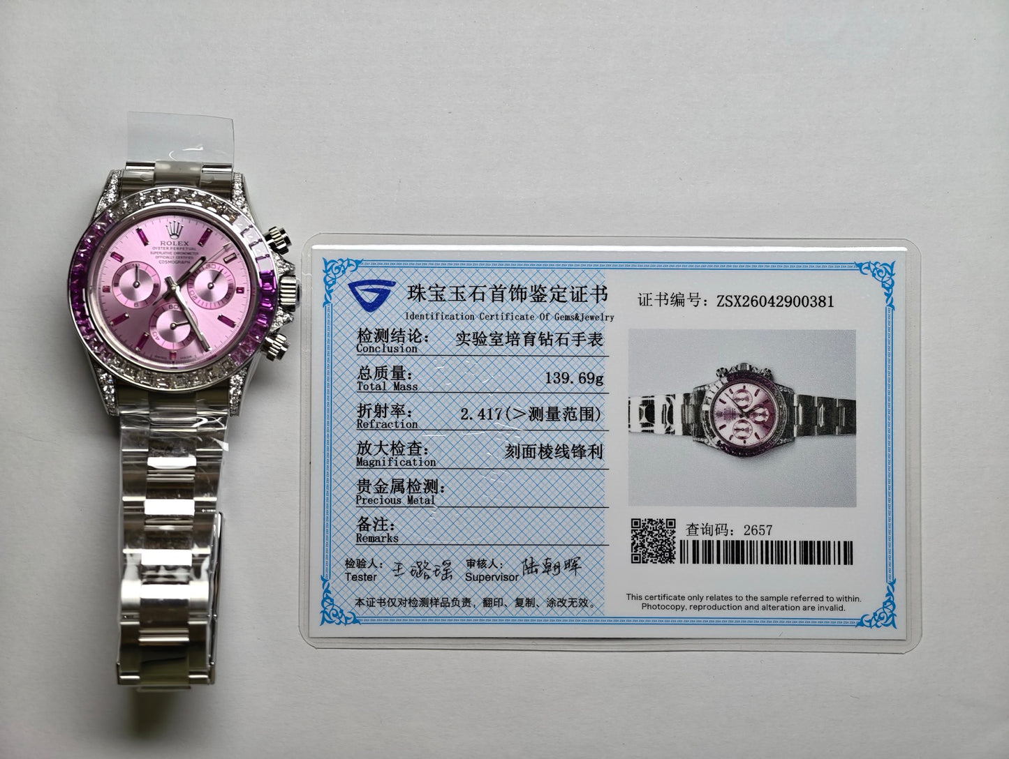 Custom Rolex Daytona Pink Dial Pink Gemstone Bezel