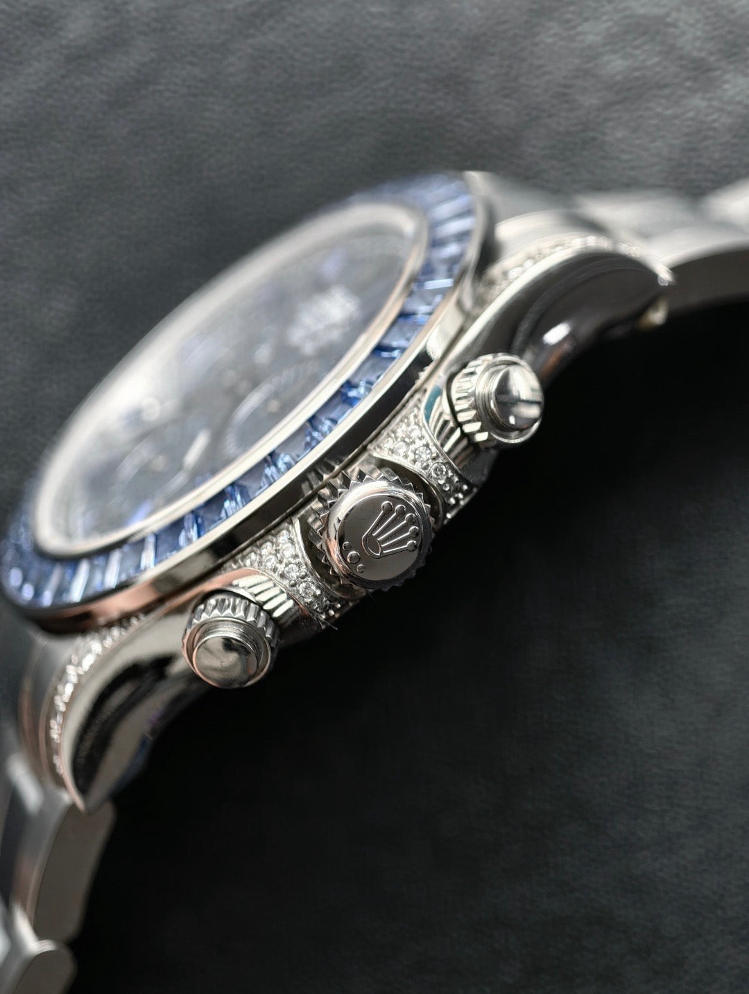 Rolex Daytona M126599TSA White Gold Sapphire Bezel