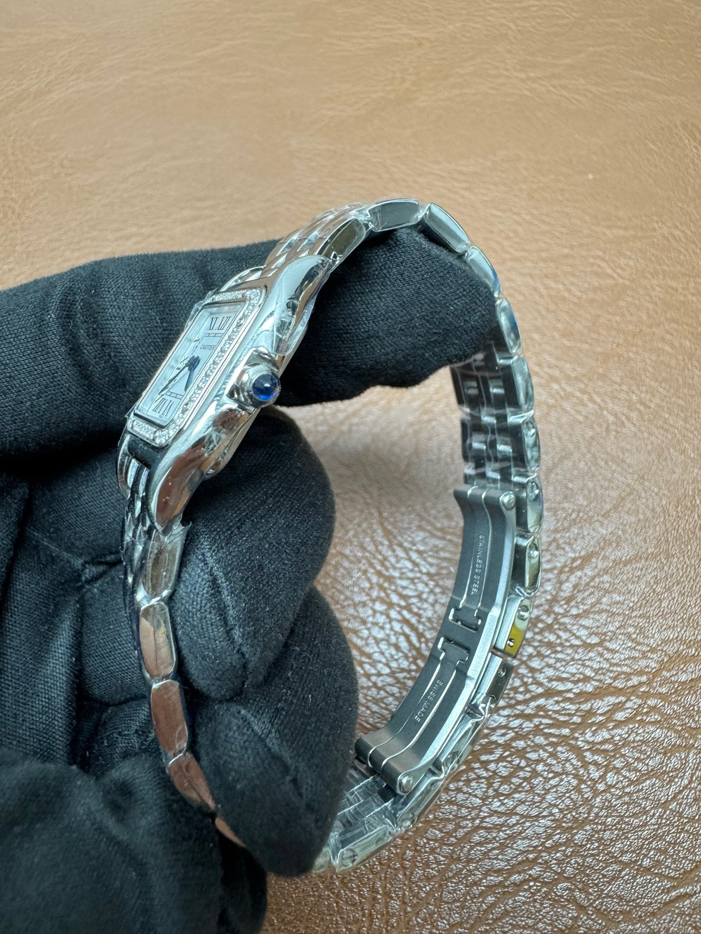 Panthère de Cartier Steel Watch Diamond Bezel