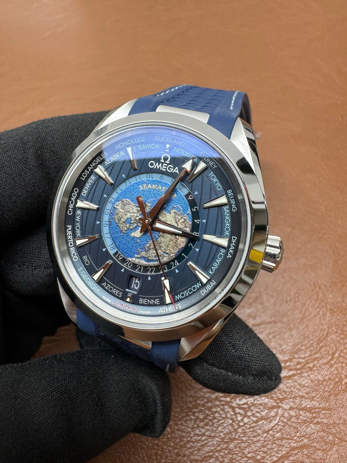 Omega Seamaster Aqua Terra Worldtimer Blue Dial Watch