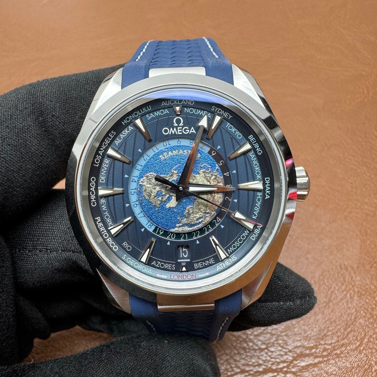 Omega Seamaster Aqua Terra Worldtimer Blue Dial Watch