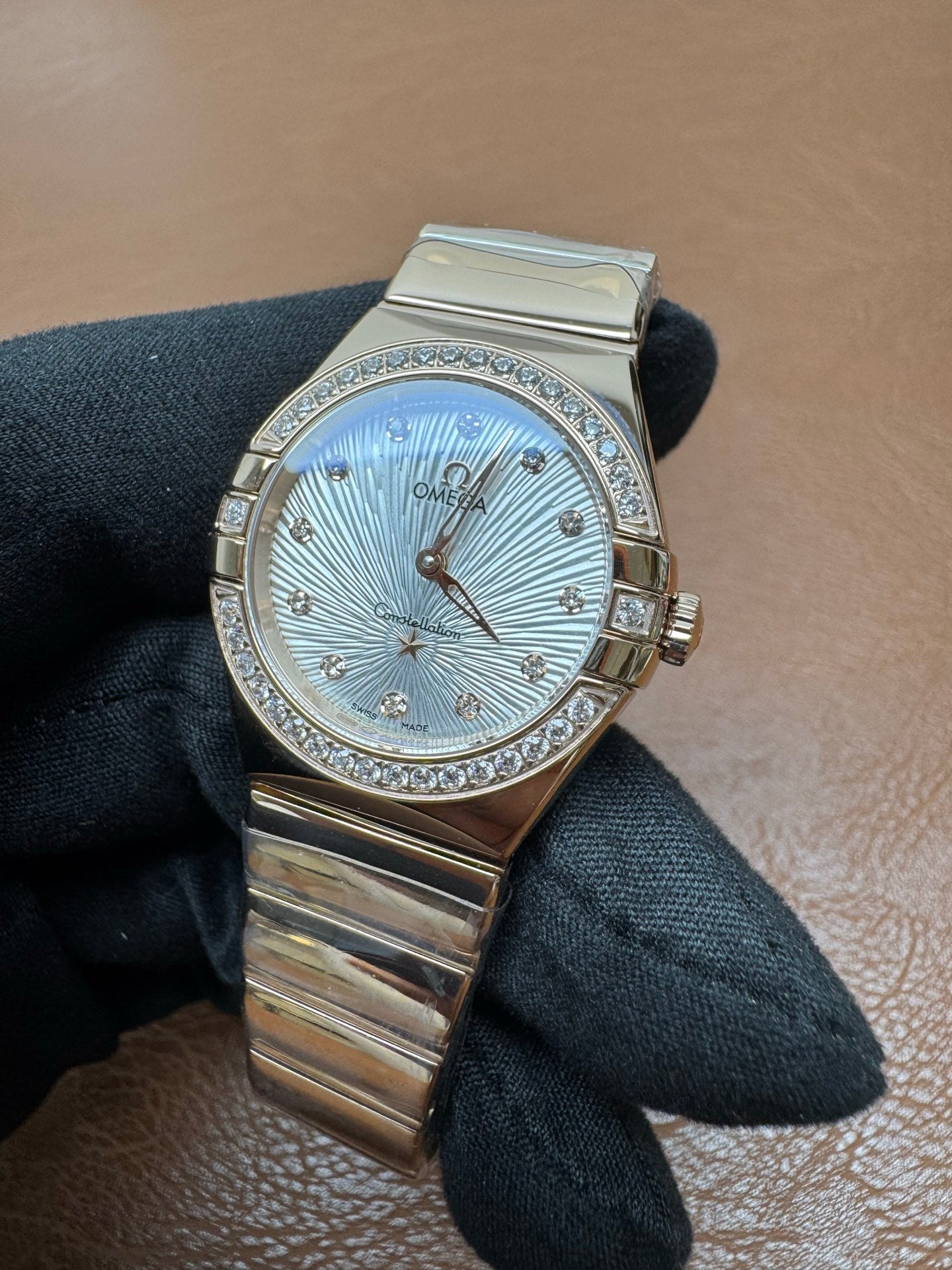 OMEGA Constellation Diamond Bezel Silver Dial Watch