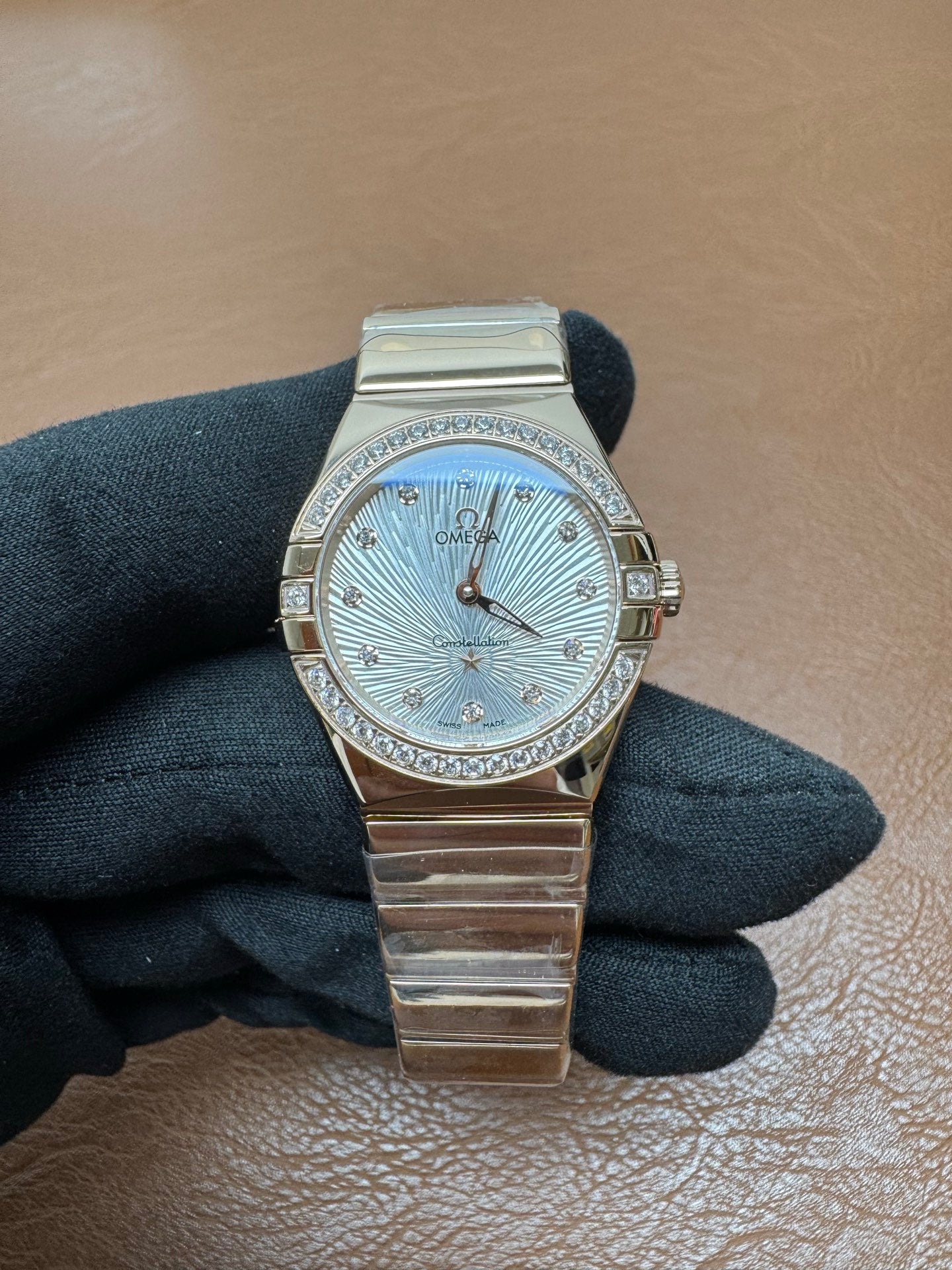 OMEGA Constellation Diamond Bezel Silver Dial Watch