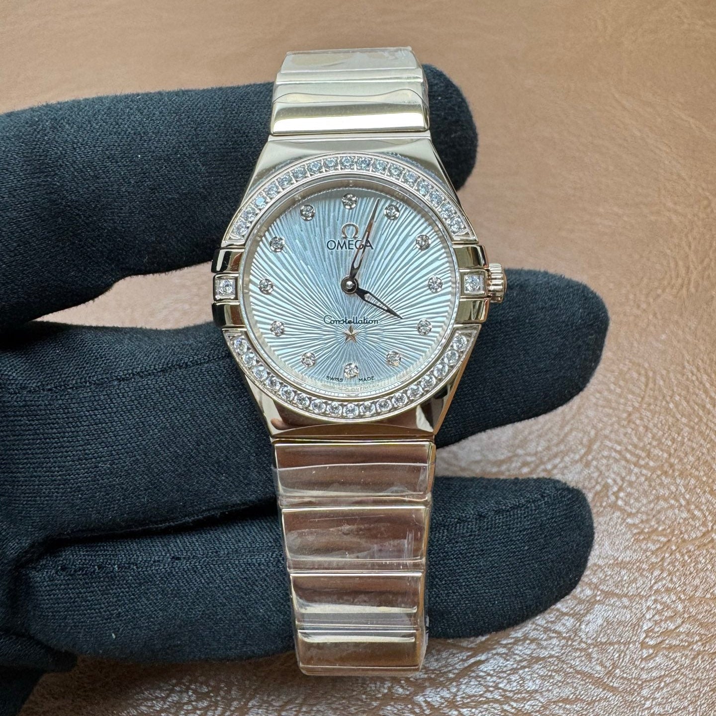 OMEGA Constellation Diamond Bezel Silver Dial Watch