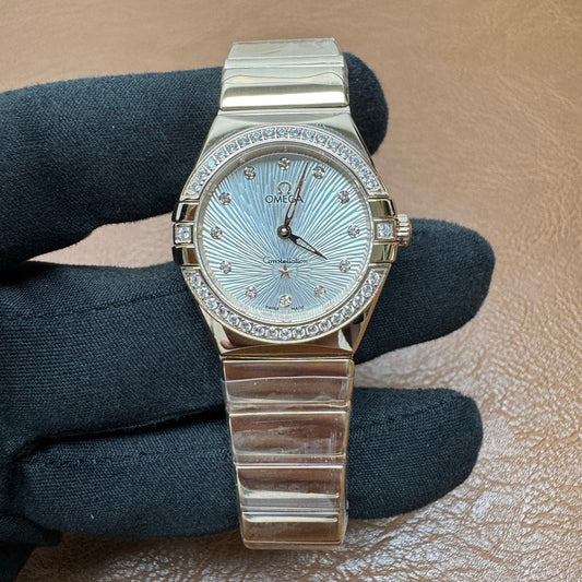 OMEGA Constellation Diamond Bezel Silver Dial Watch
