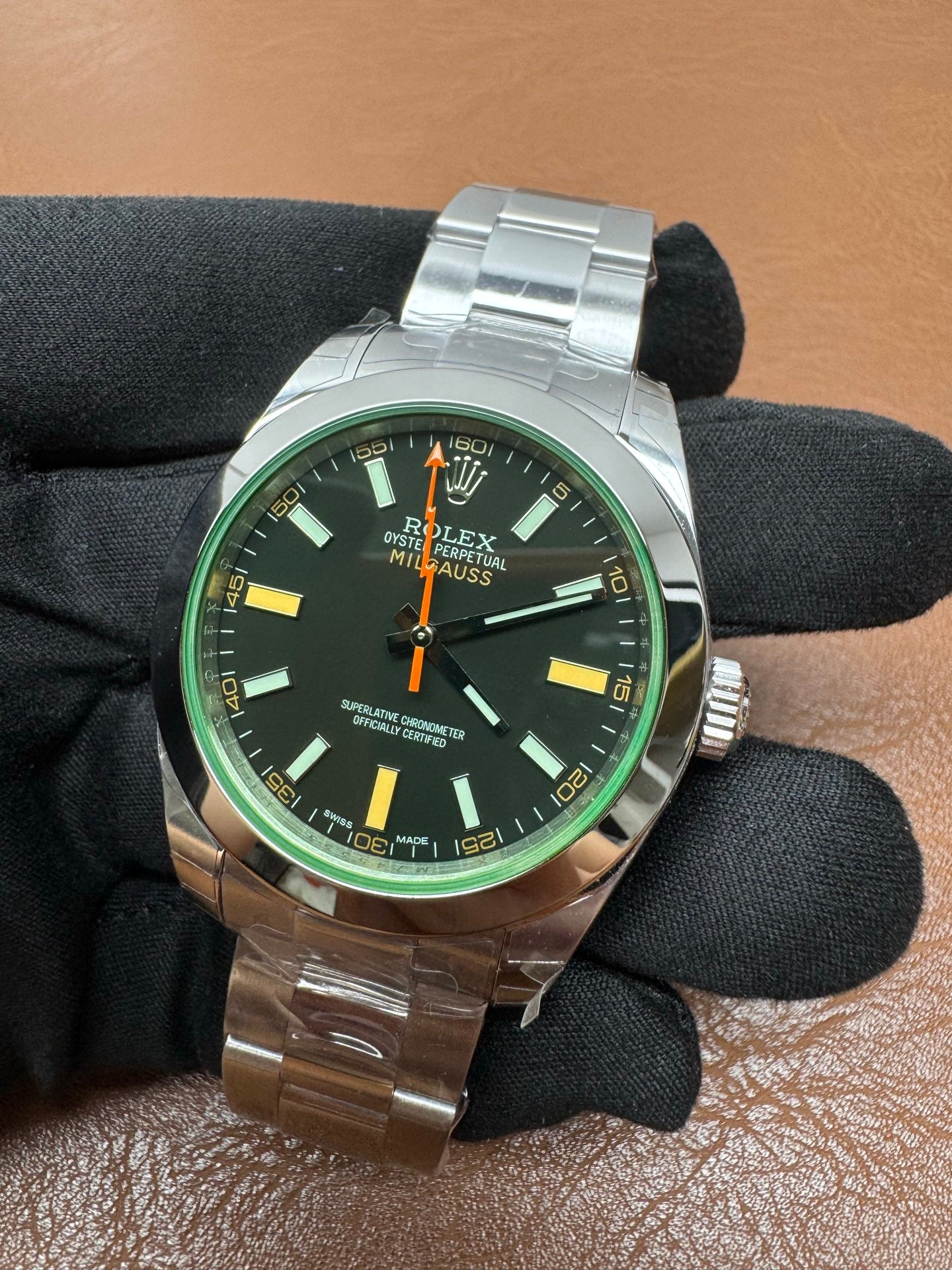 Rolex Milgauss Green Sapphire Crystal Watch