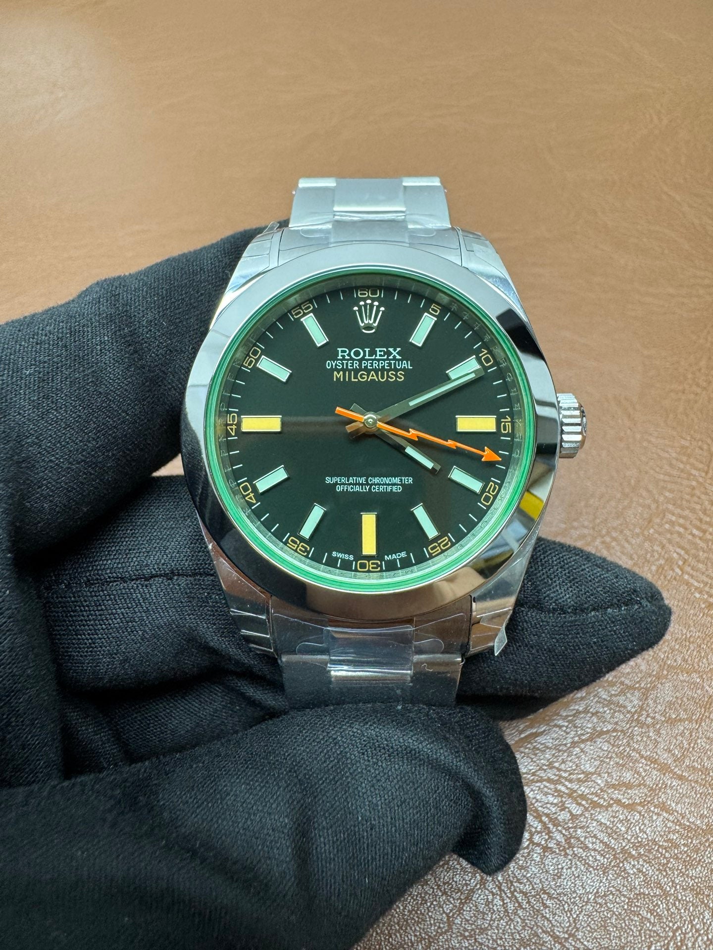 Rolex Milgauss Green Sapphire Crystal Watch
