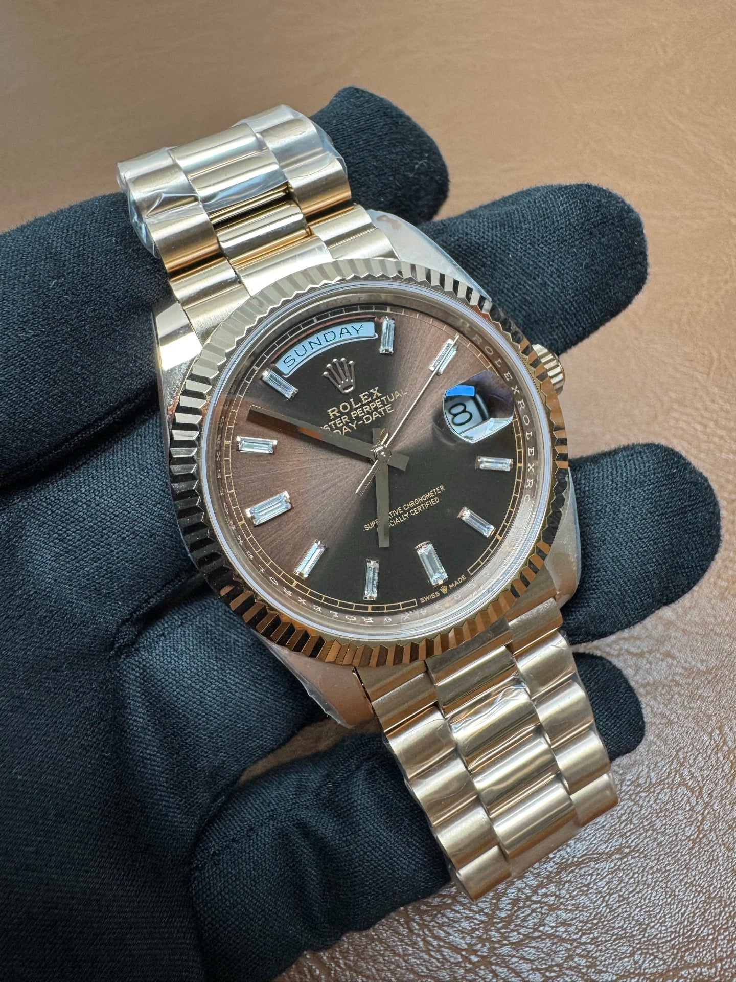 Rolex Day-Date 40 Ref. 228235 Everose Gold Chocolate Dial