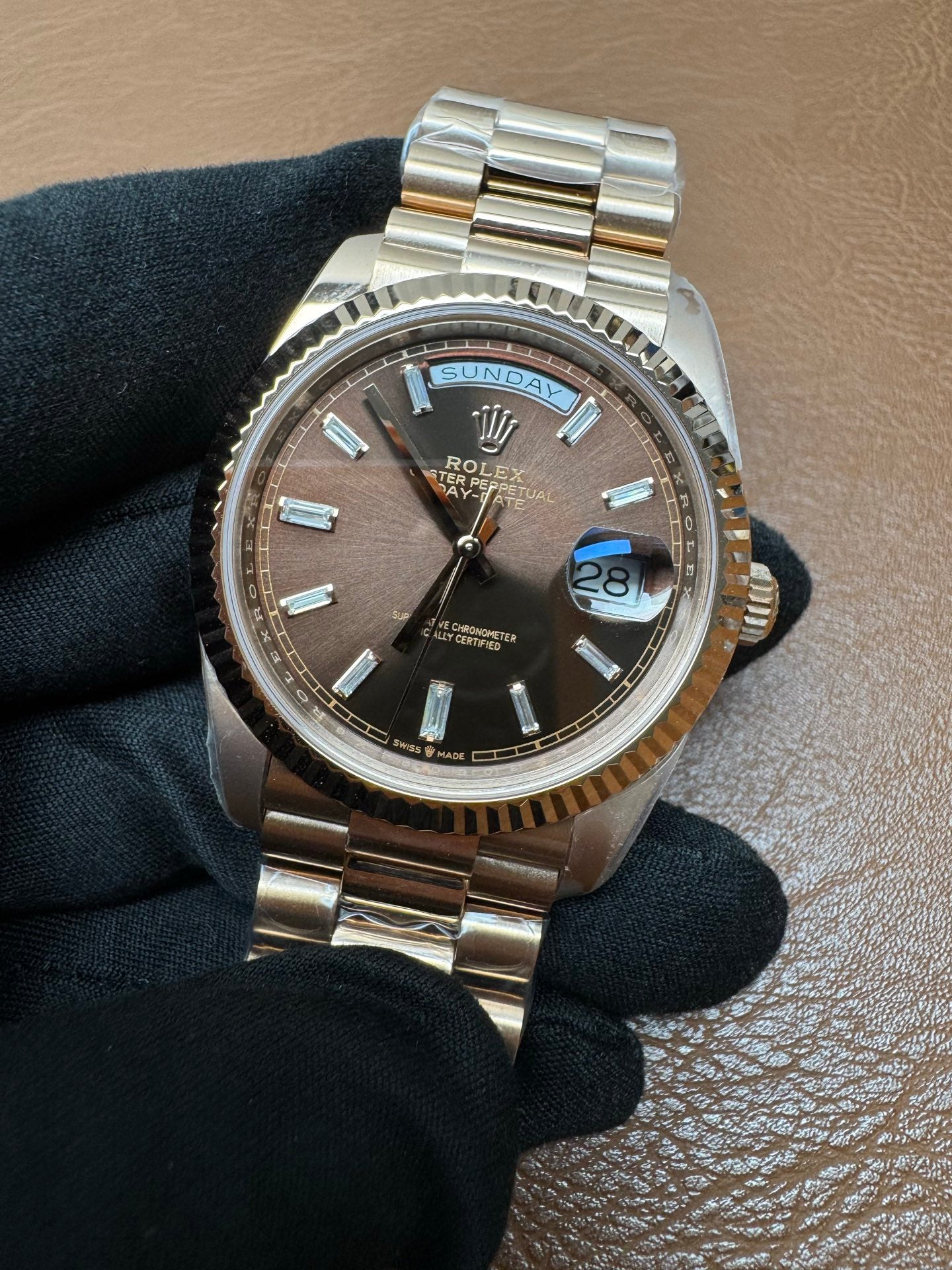 Rolex Day-Date 40 Ref. 228235 Everose Gold Chocolate Dial