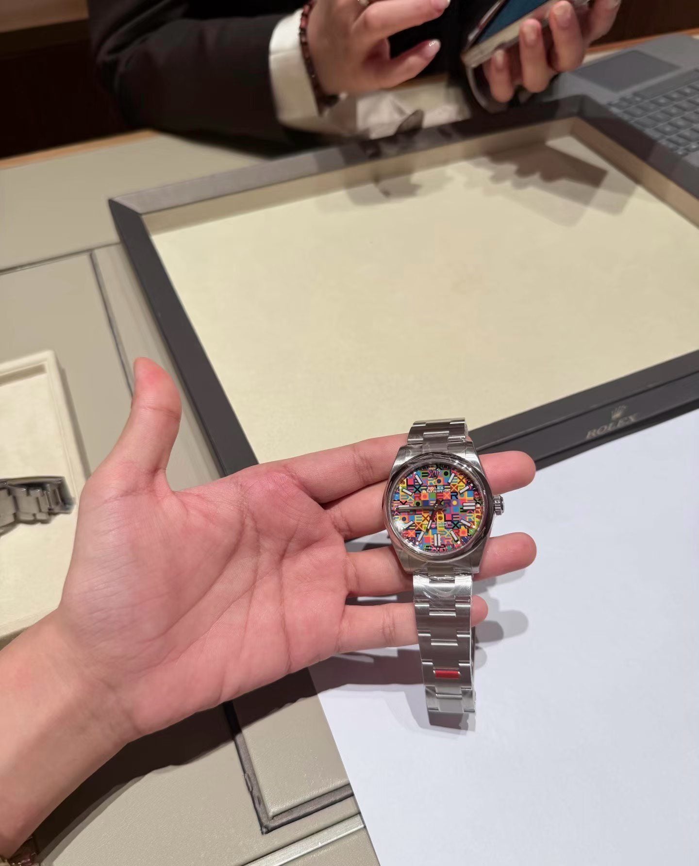 Rolex Oyster Perpetual Jubilee Motif Dial Luxury Watch