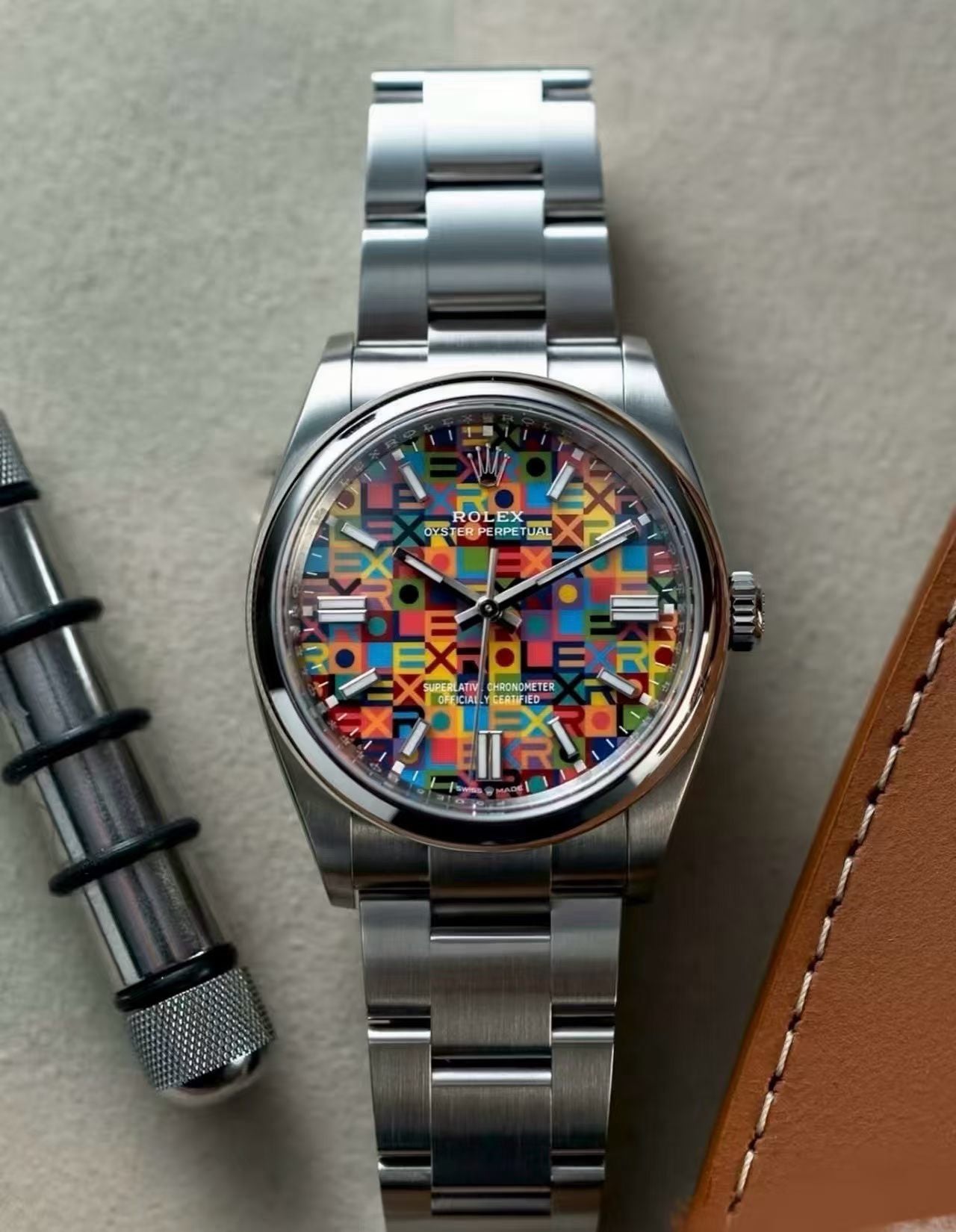 Rolex Oyster Perpetual Jubilee Motif Dial Luxury Watch