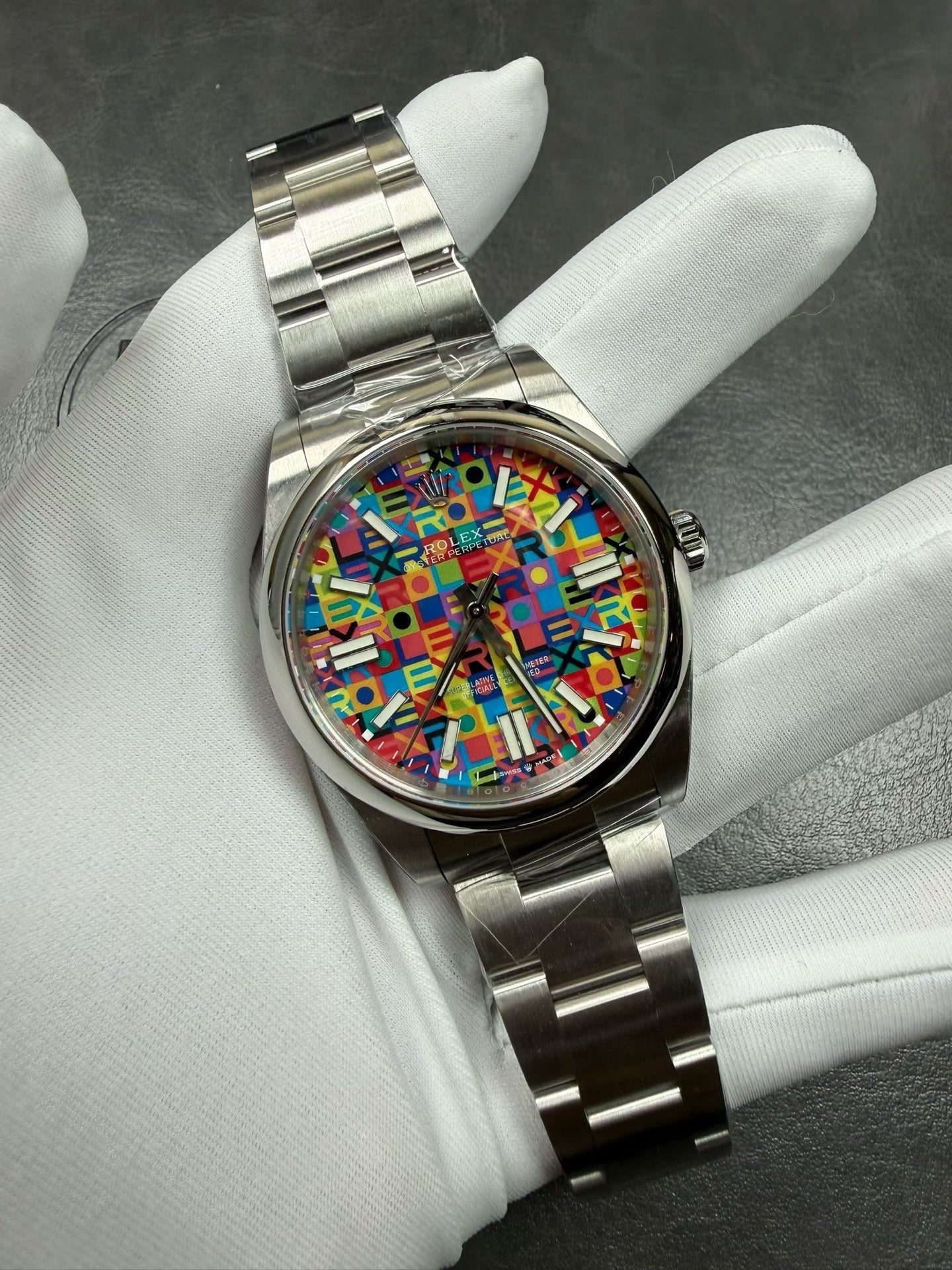 Rolex Oyster Perpetual 36 Jubilee Motif Dial Watch