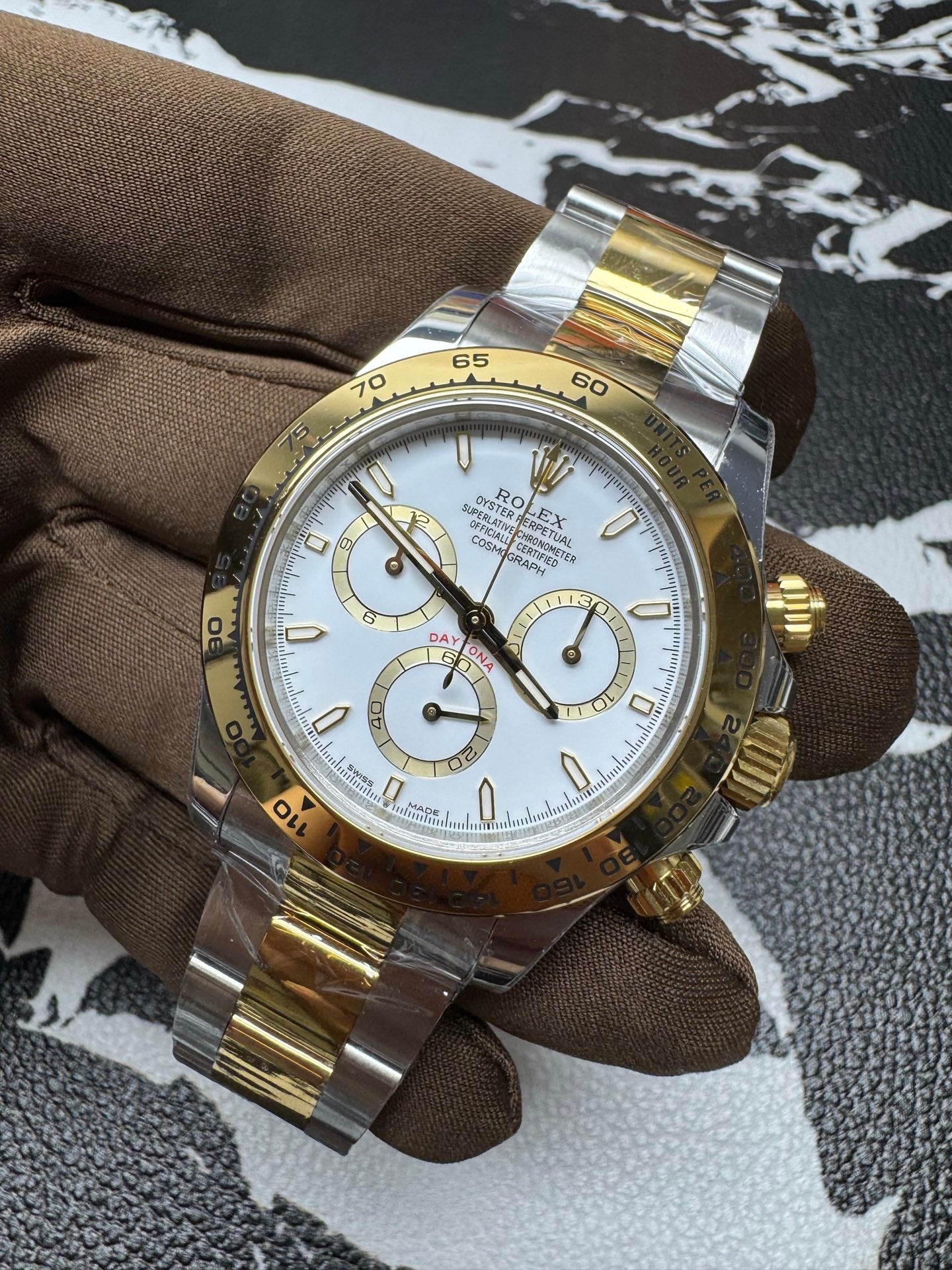 Rolex Cosmograph Daytona Two-Tone White Dial Watch